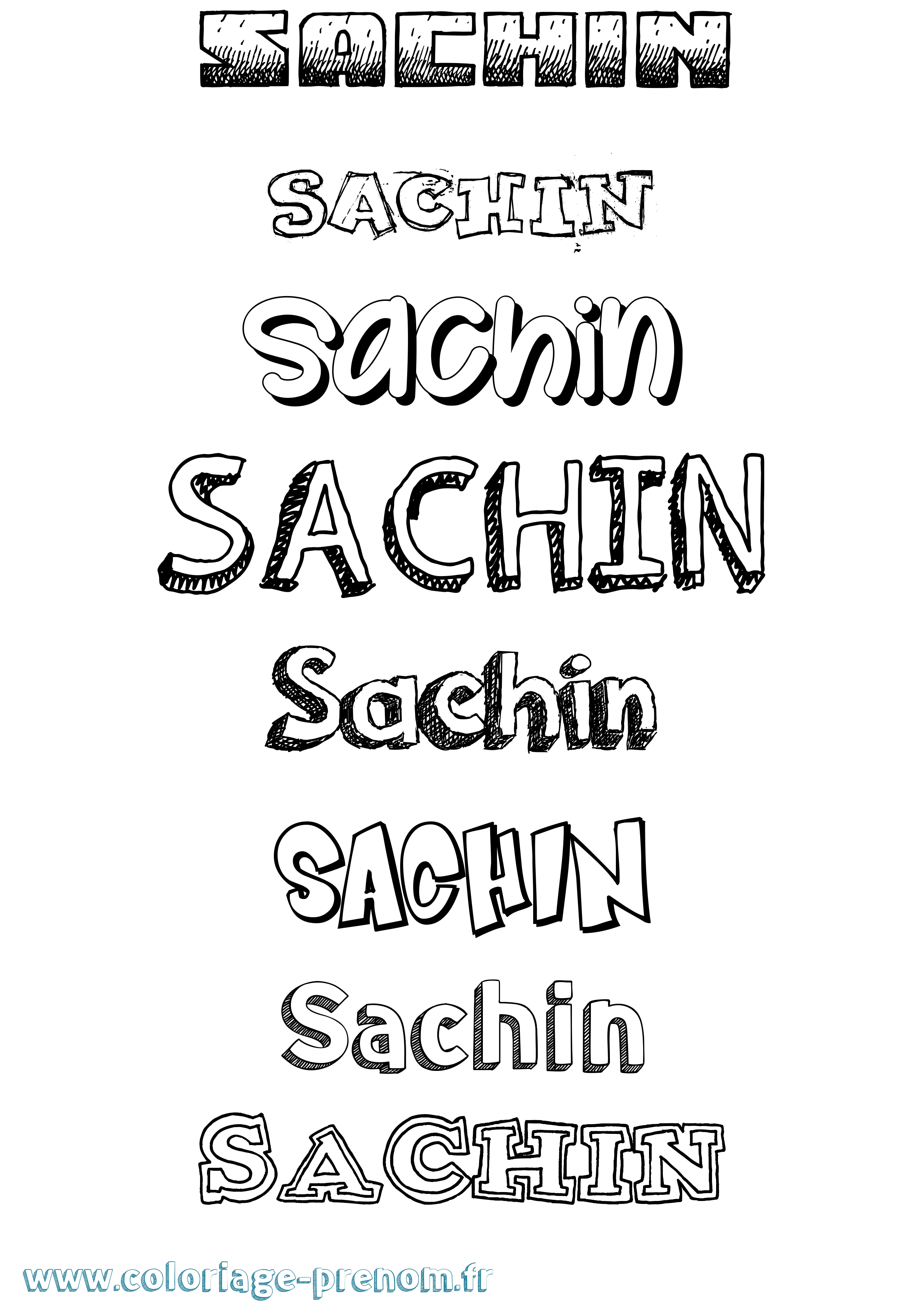 Coloriage prénom Sachin Dessiné