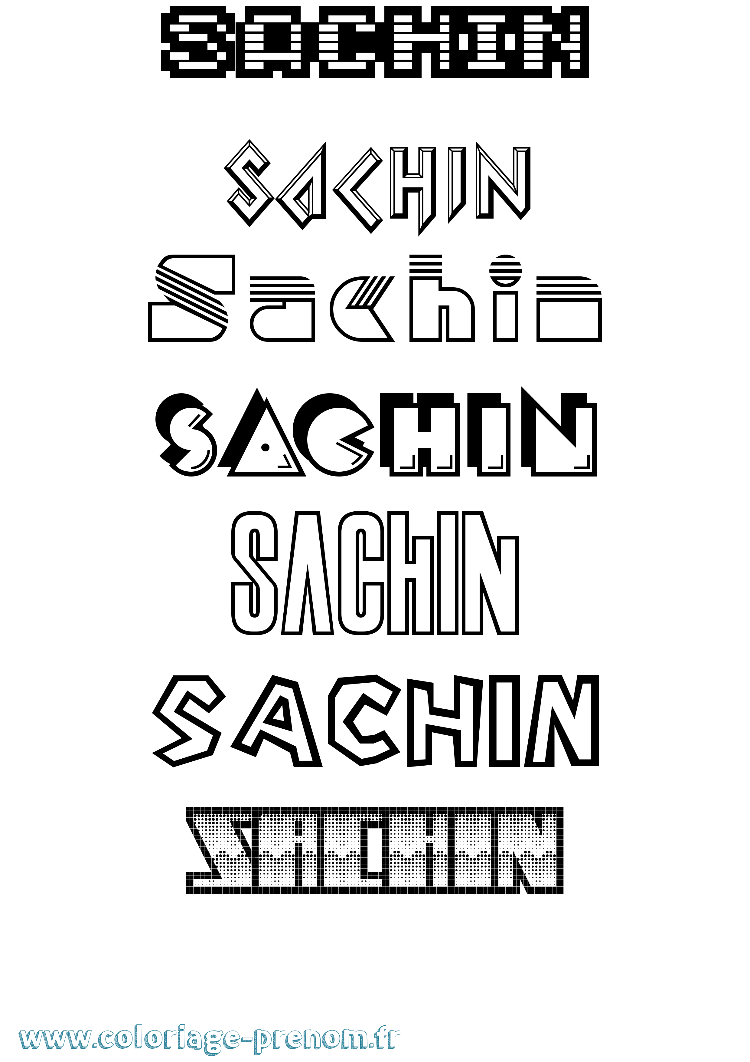 Coloriage Sachin Jeux Vidéos Coloriage prénom Sachin Jeux Vidéos