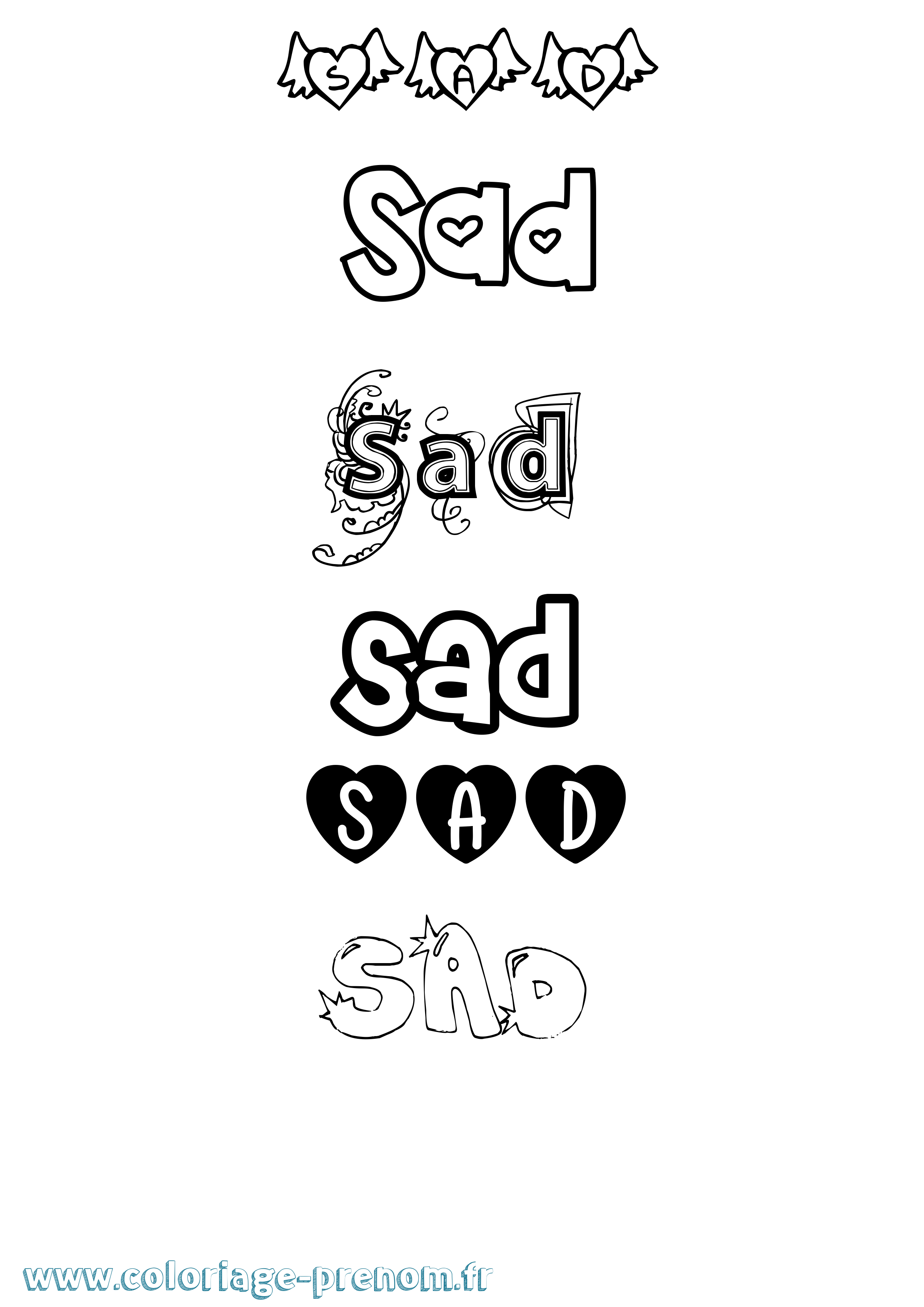 Coloriage Sad Girly Coloriage prénom Sad Girly