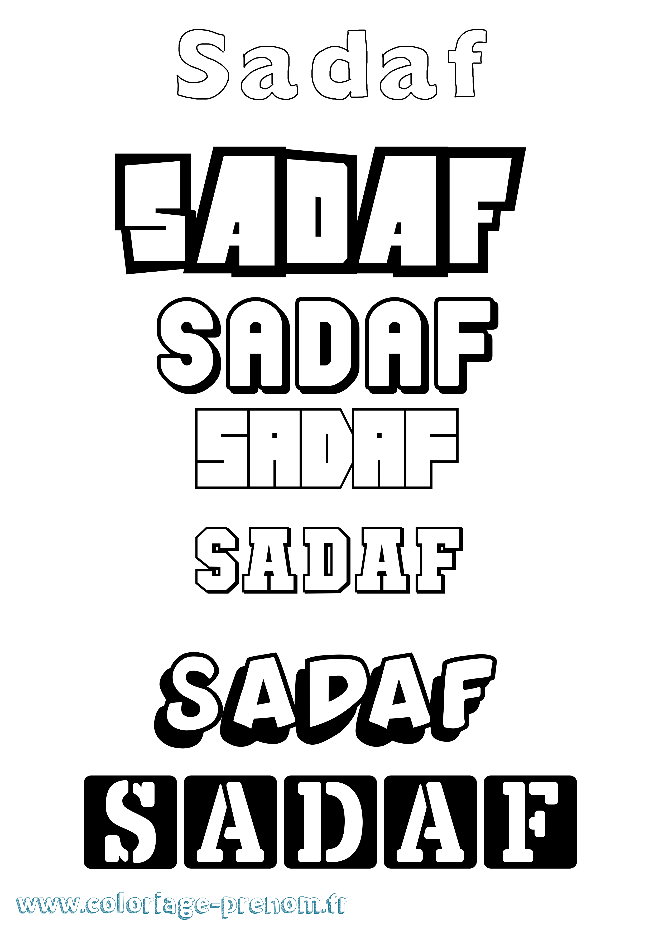 Coloriage Sadaf Simple Coloriage prénom Sadaf Simple