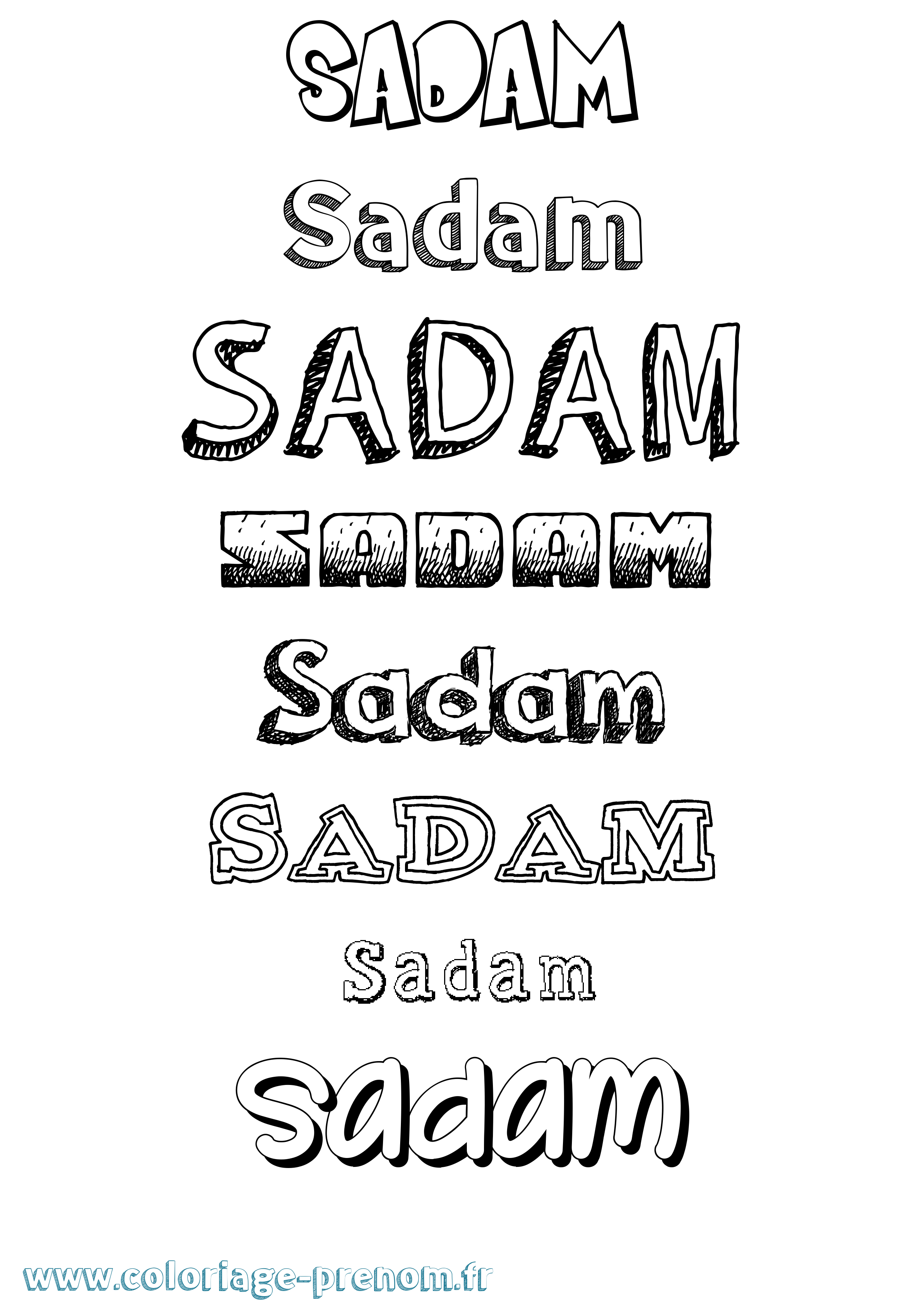 Coloriage prénom Sadam Dessiné