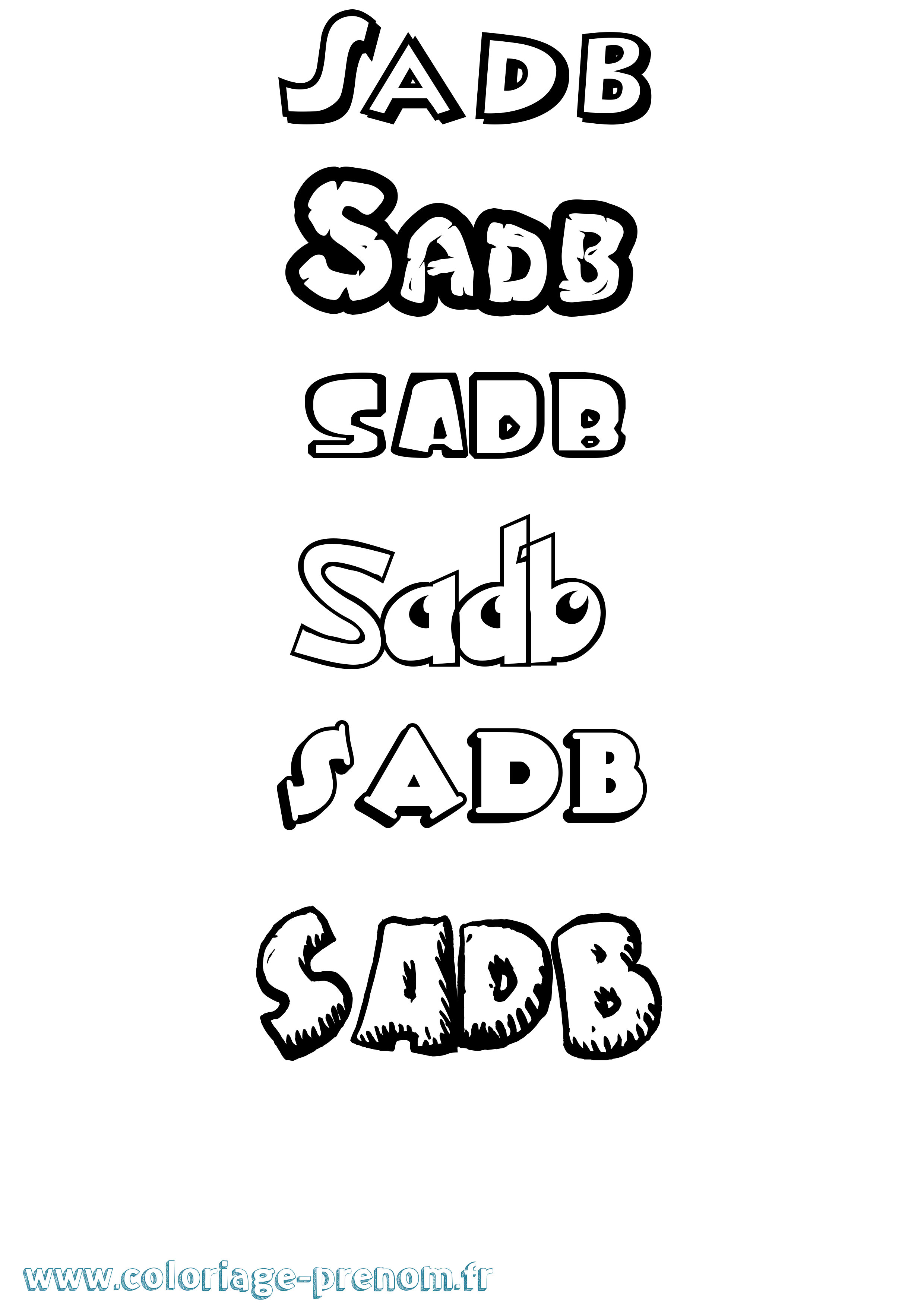Coloriage prénom Sadb Dessin Animé