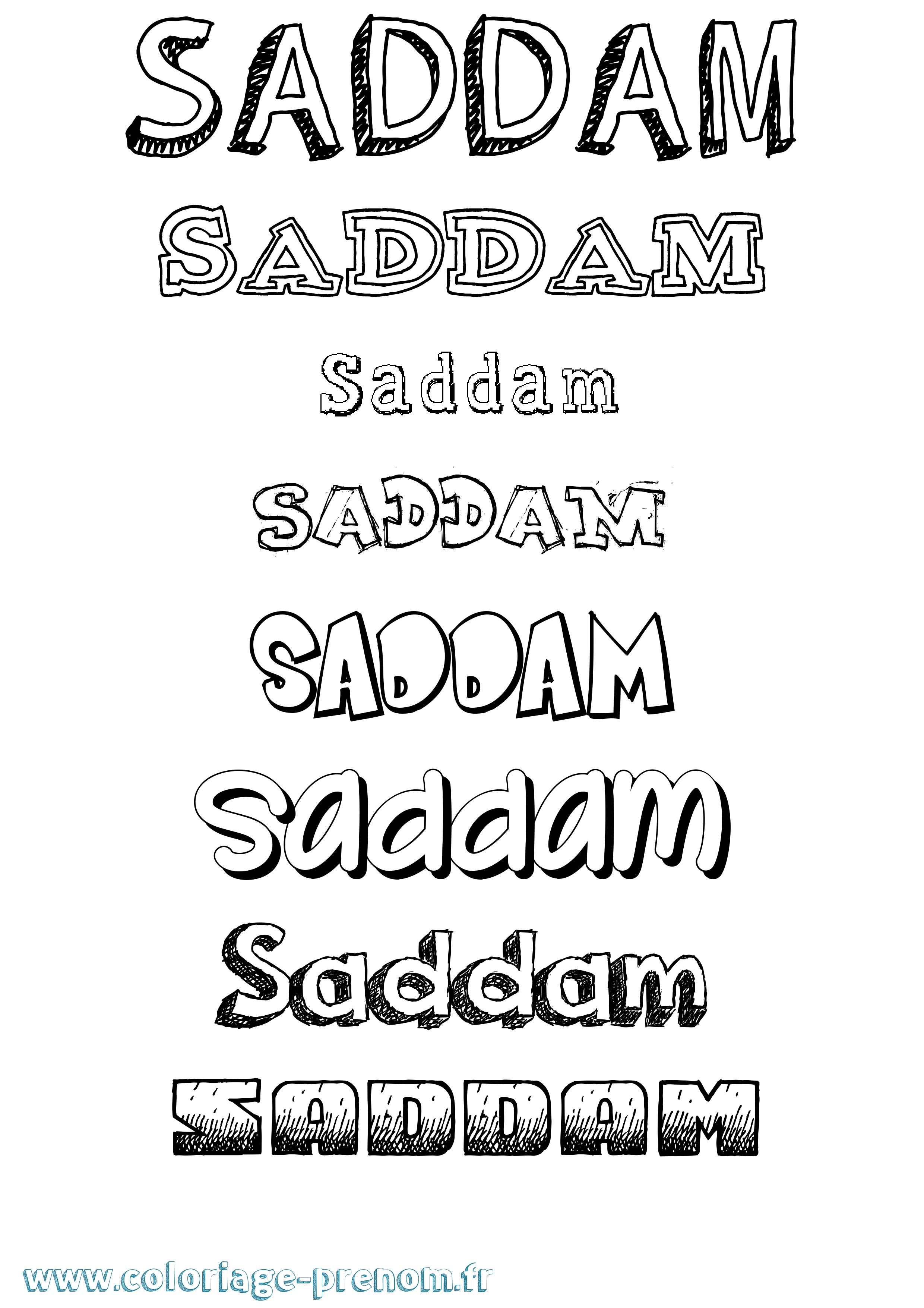 Coloriage prénom Saddam Dessiné