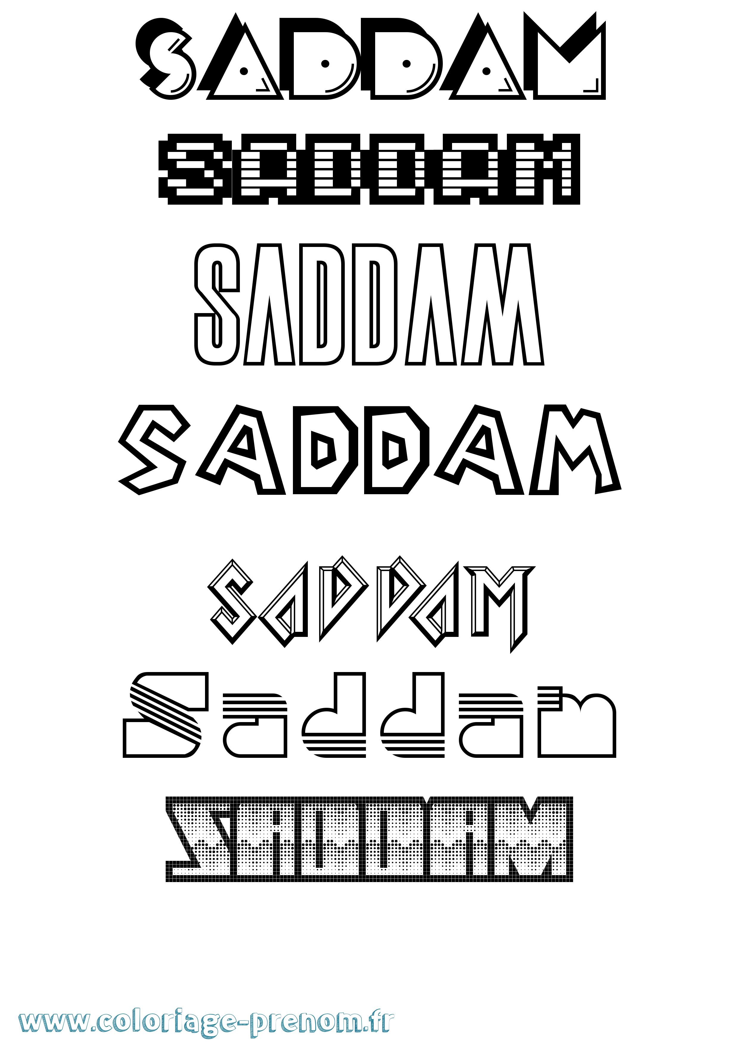 Coloriage prénom Saddam Jeux Vidéos