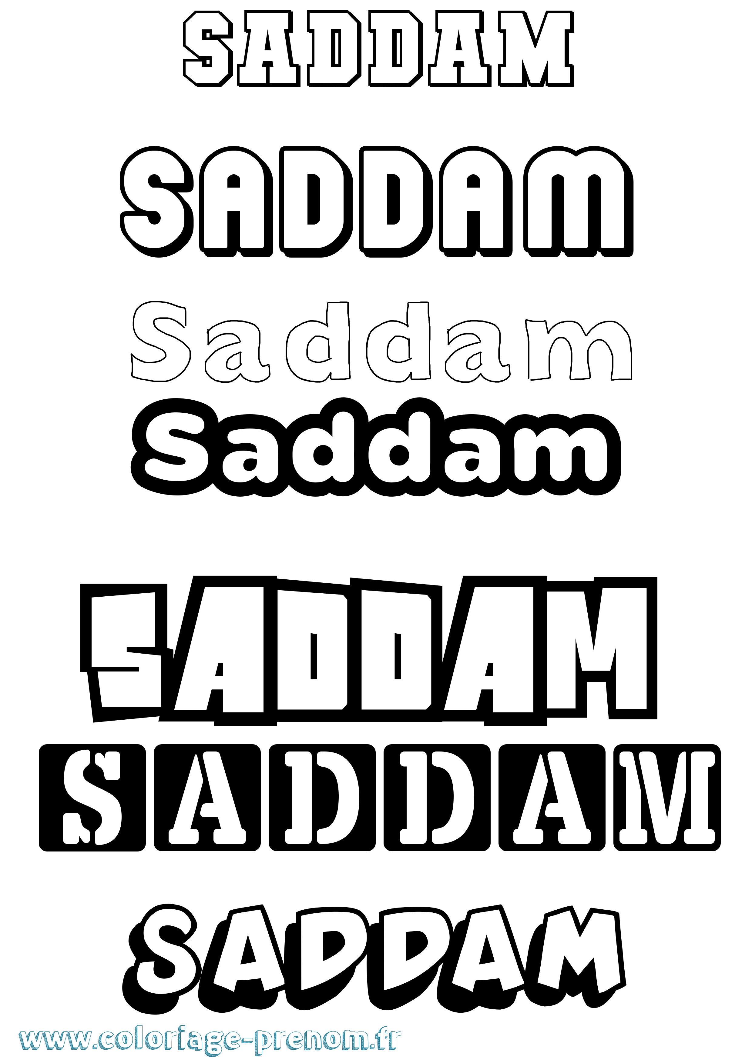 Coloriage prénom Saddam Simple
