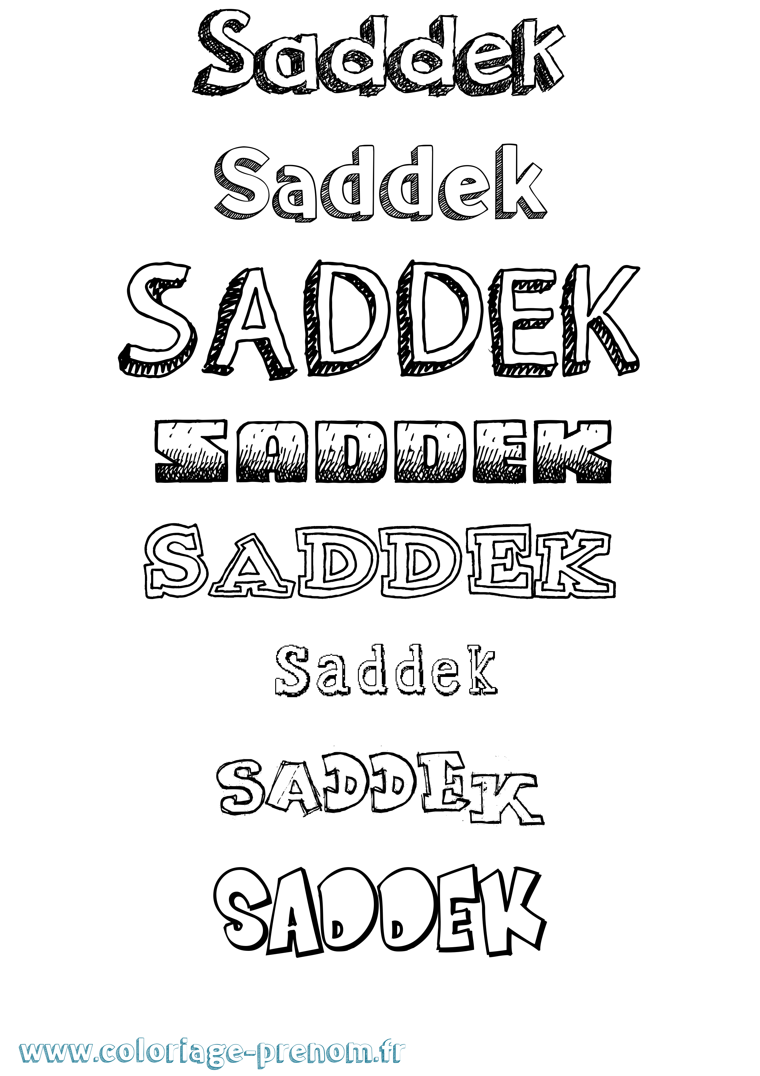 Coloriage prénom Saddek Dessiné