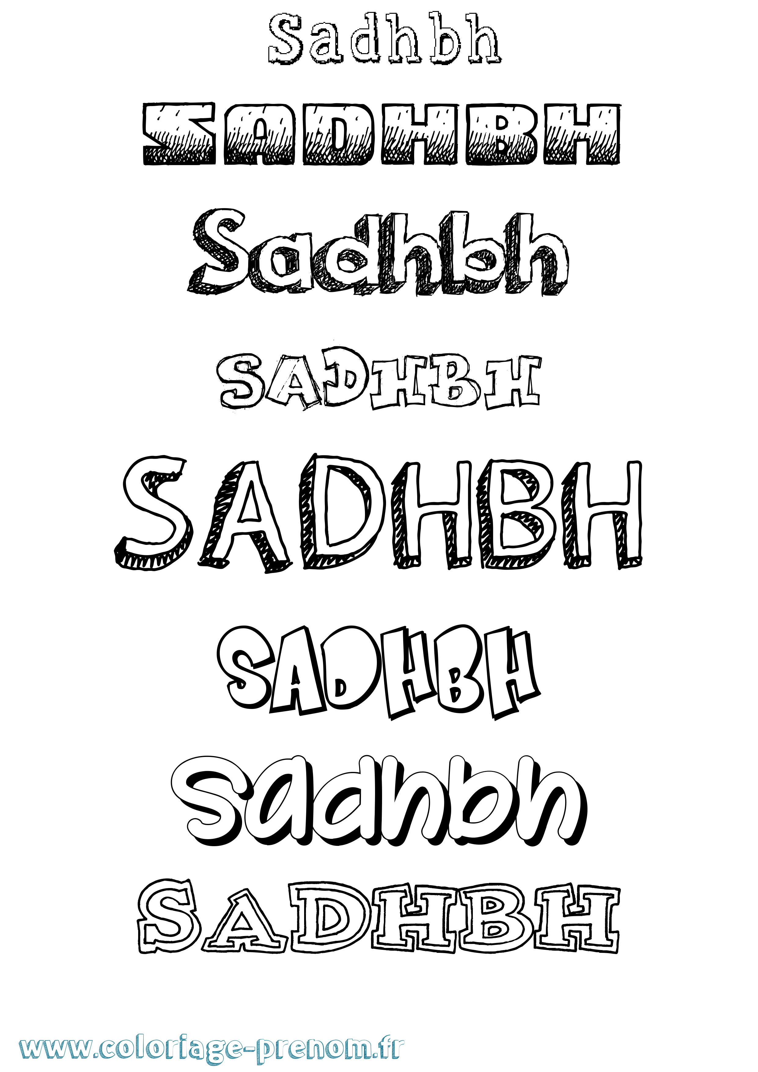 Coloriage prénom Sadhbh Dessiné