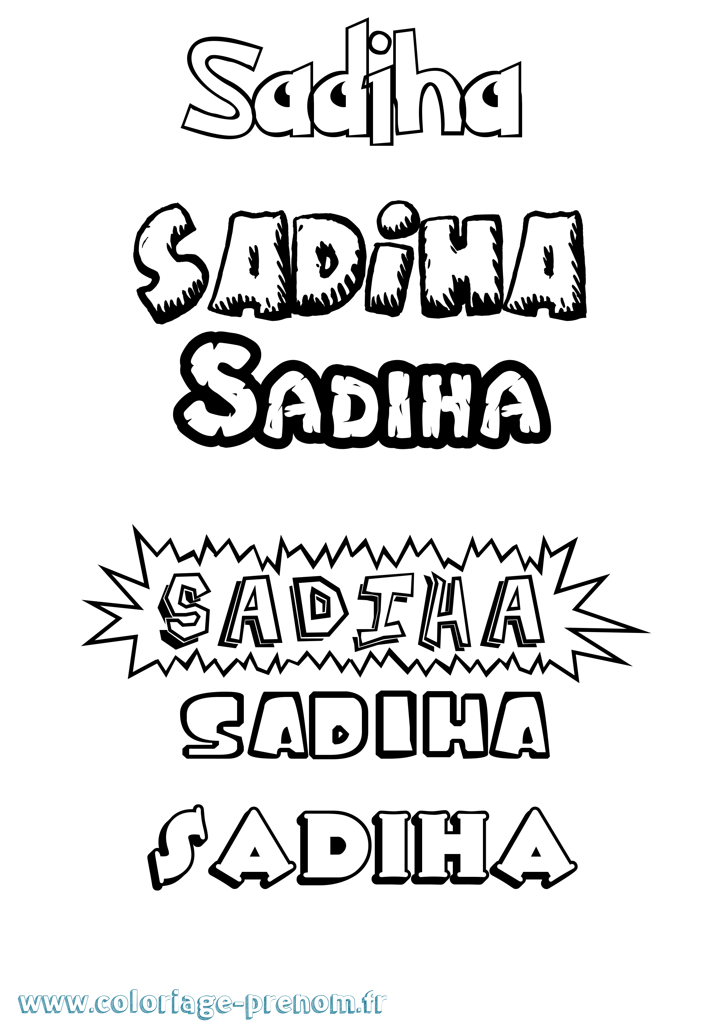 Coloriage prénom Sadiha Dessin Animé