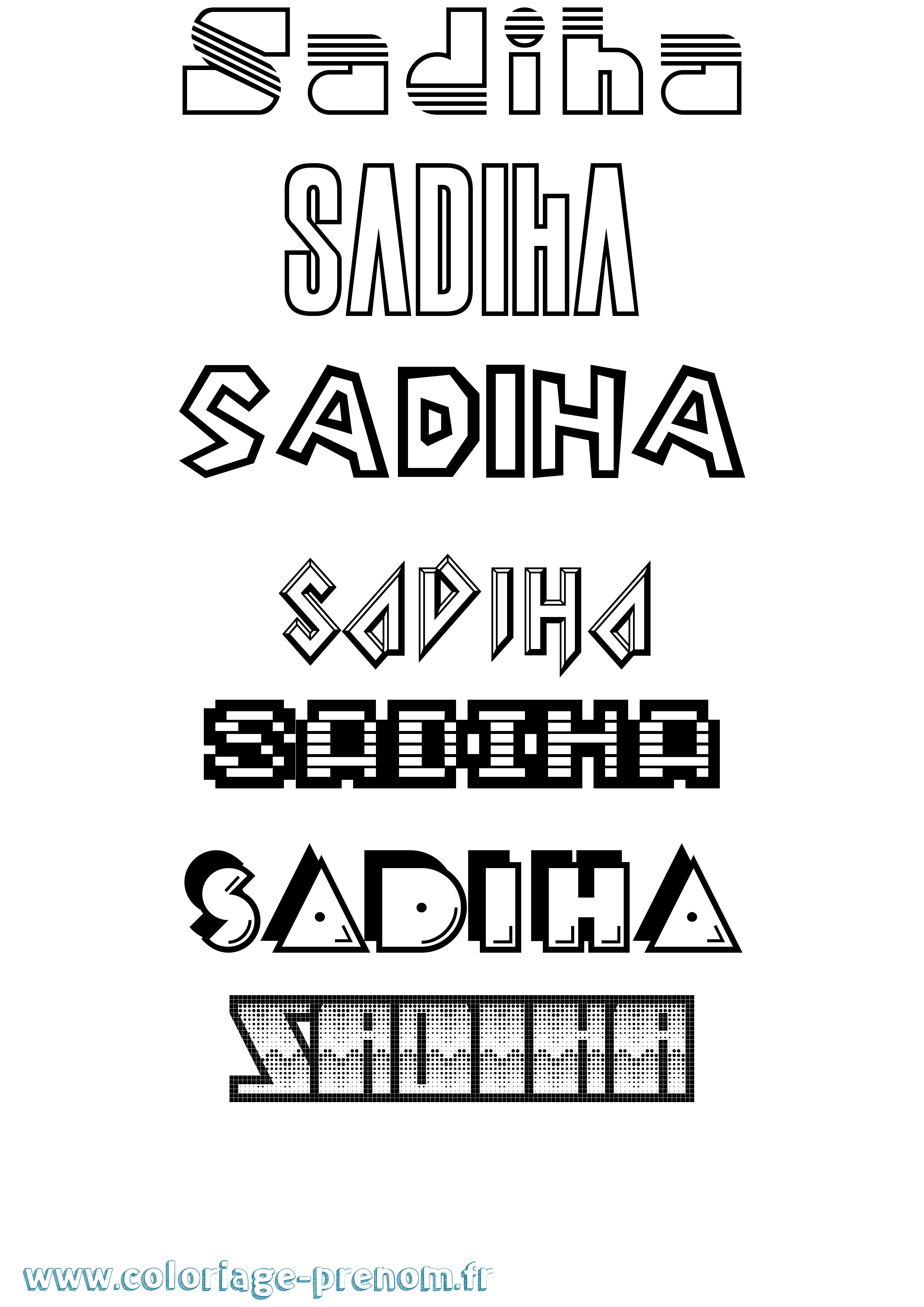 Coloriage prénom Sadiha Jeux Vidéos