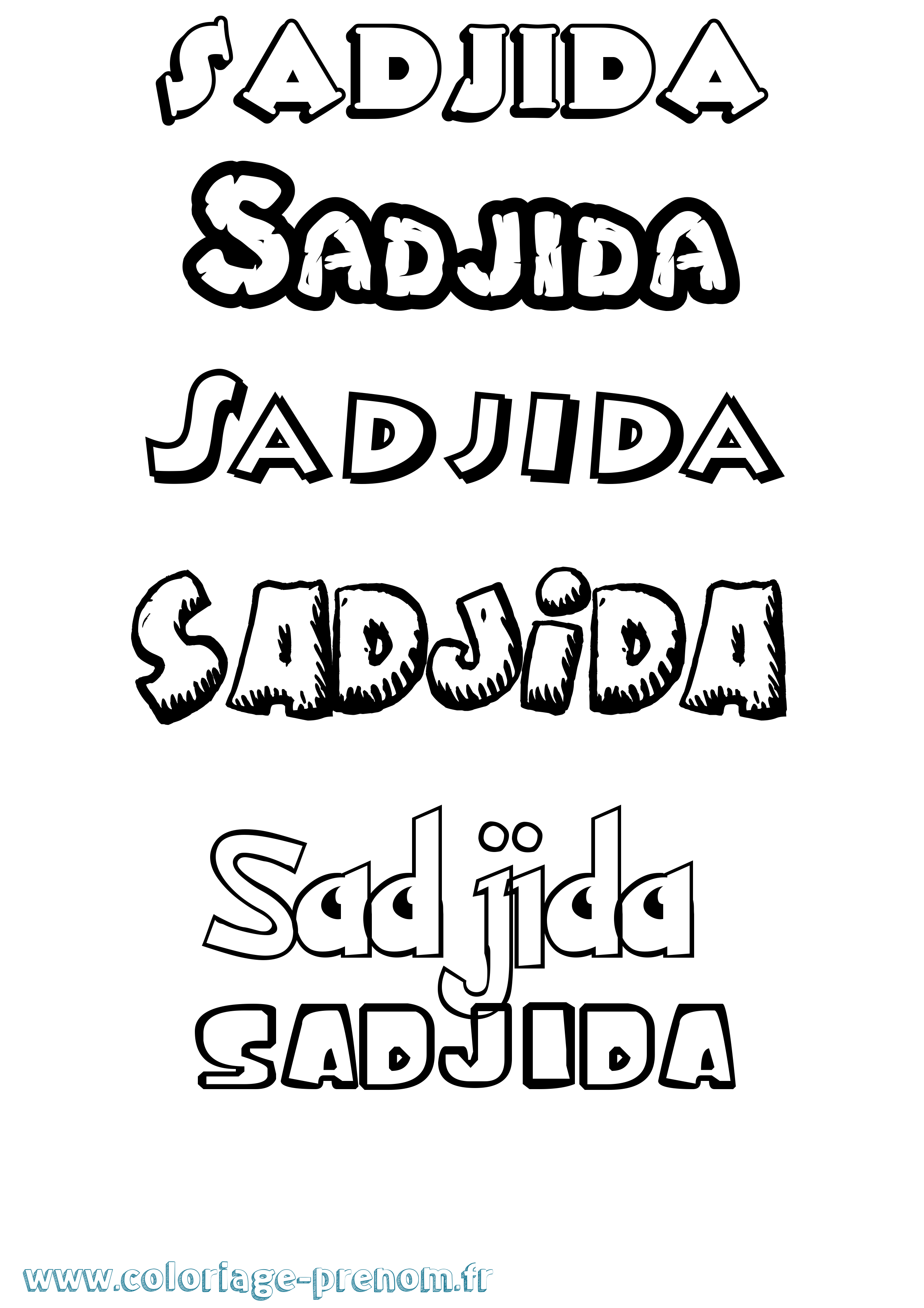 Coloriage prénom Sadjida Dessin Animé