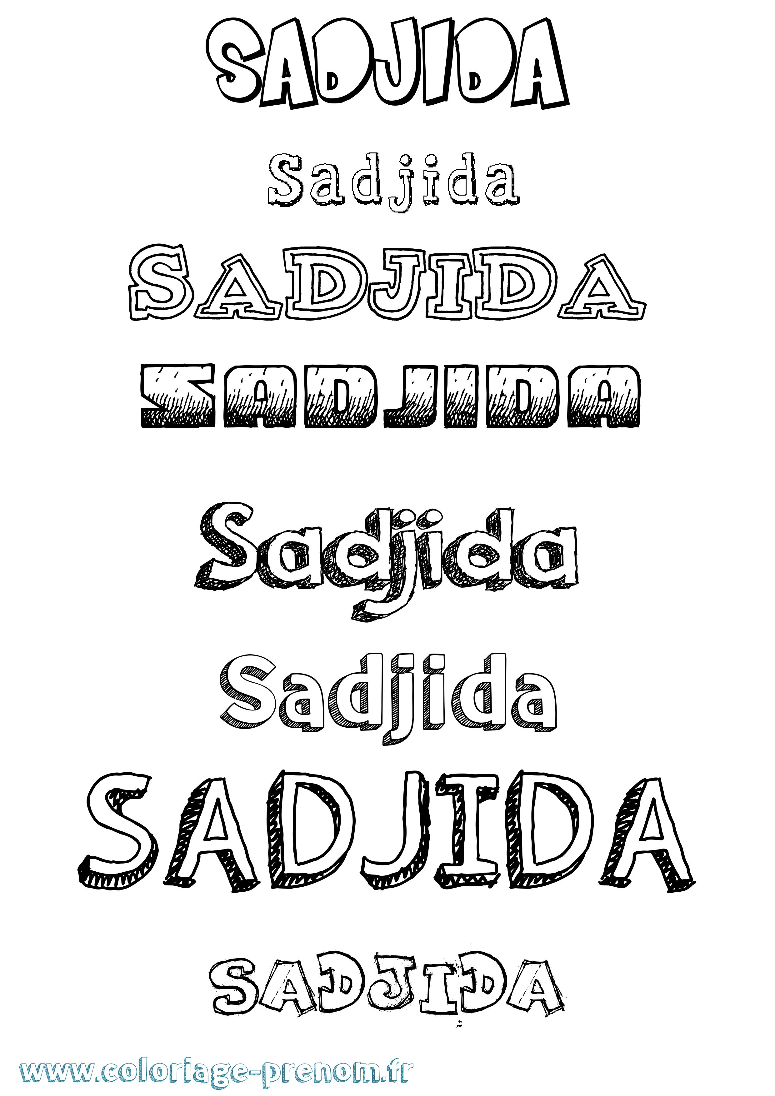 Coloriage prénom Sadjida Dessiné