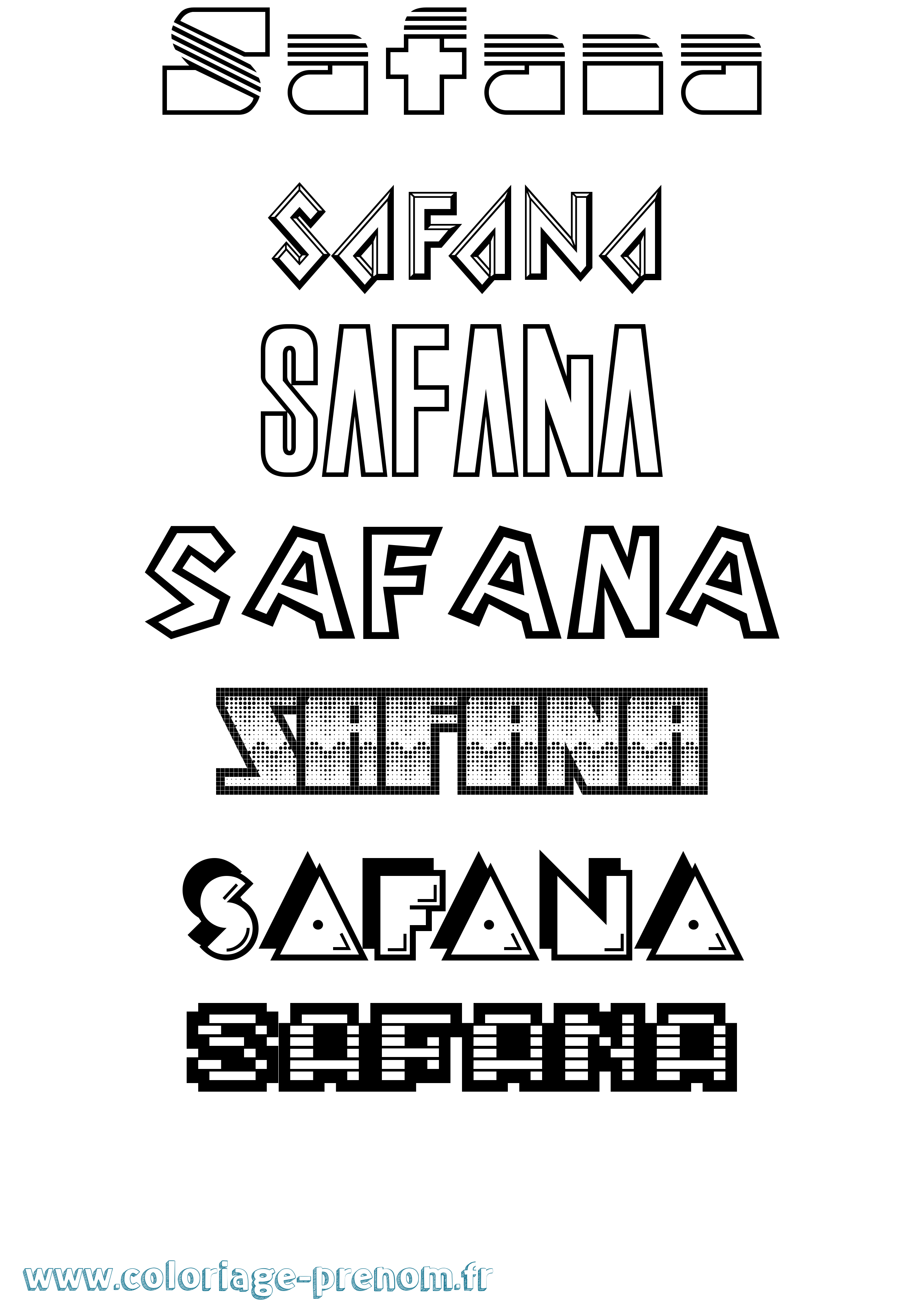 Coloriage Safana Jeux Vidéos Coloriage prénom Safana Jeux Vidéos