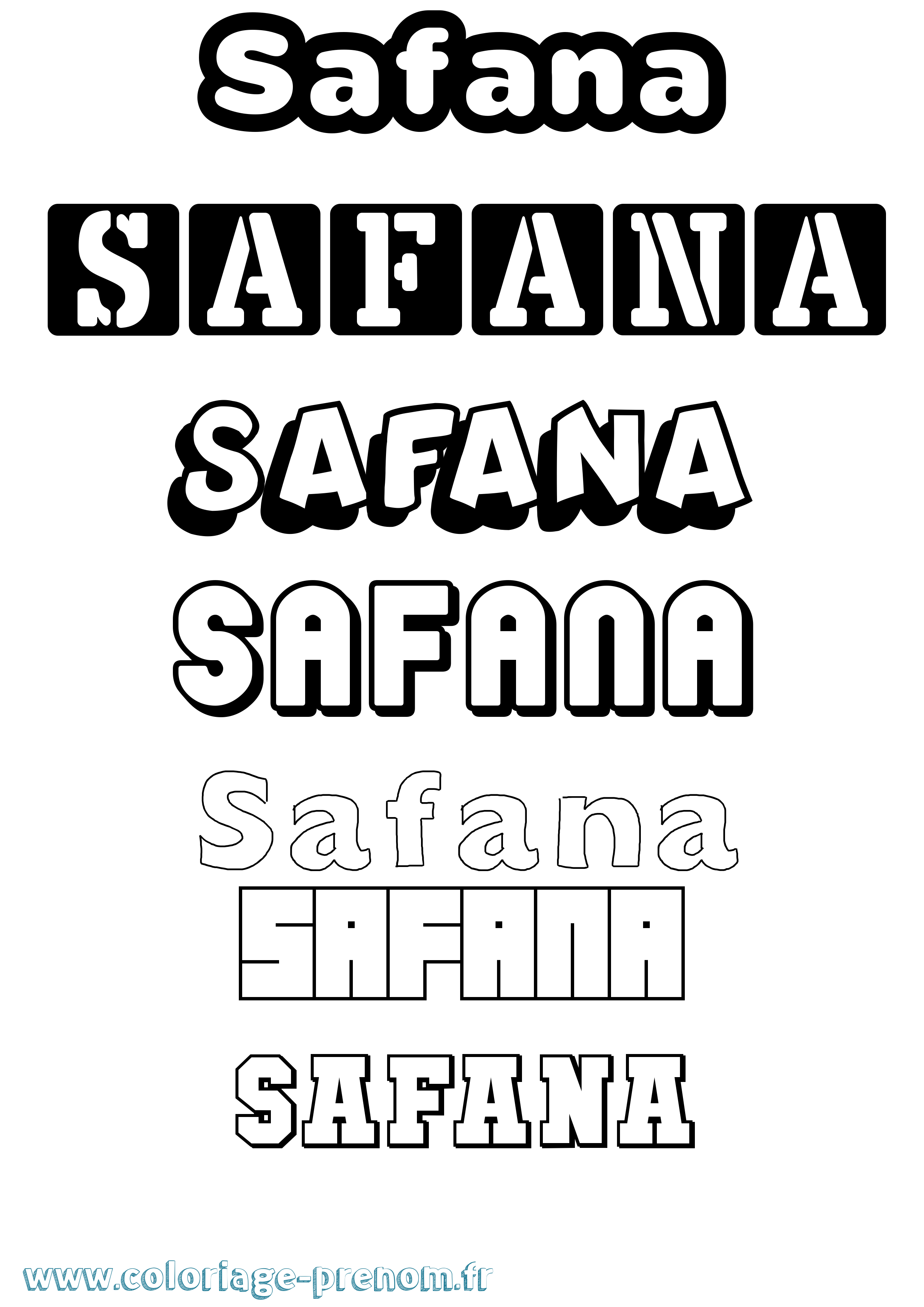 Coloriage Safana Simple Coloriage prénom Safana Simple