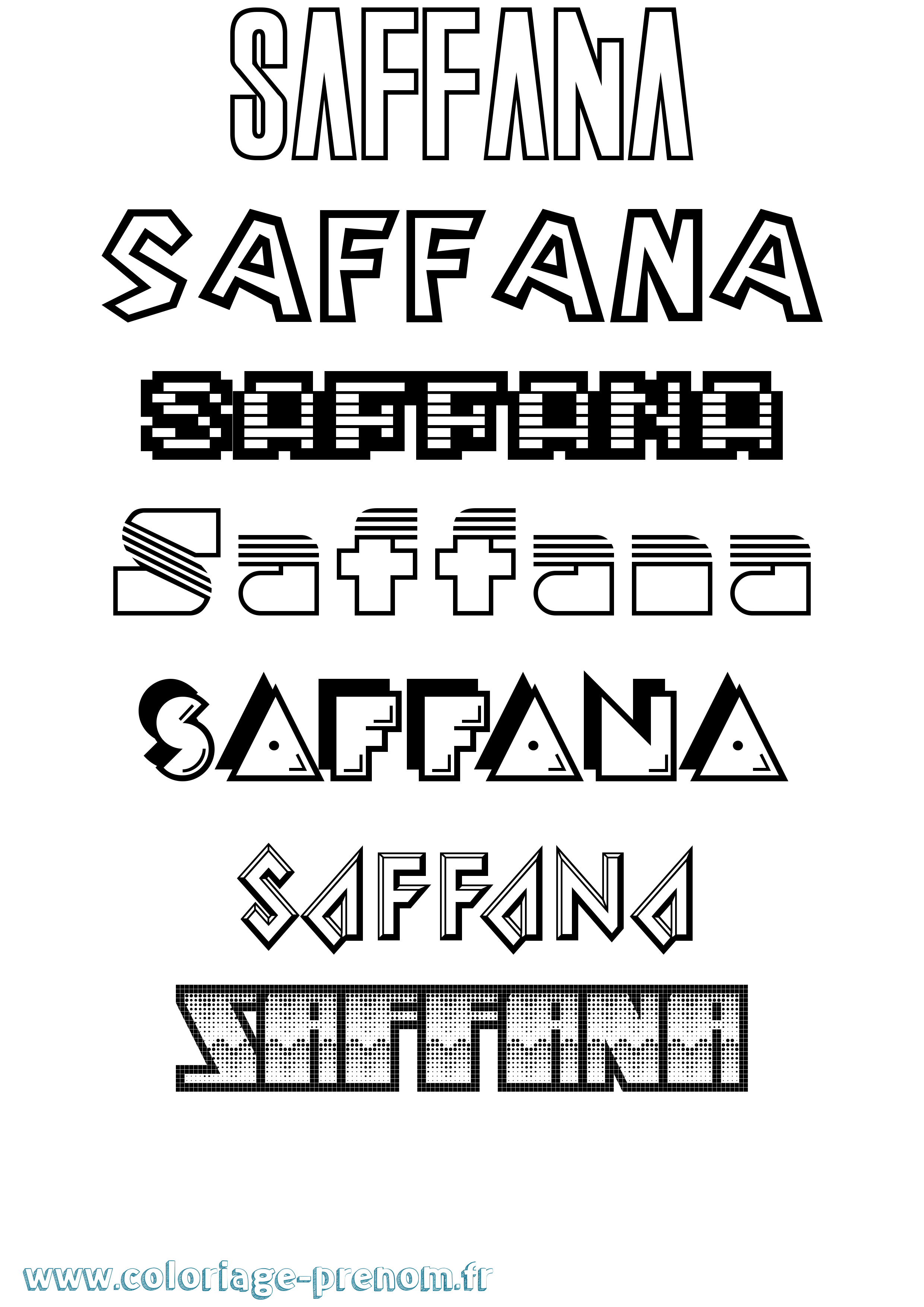 Coloriage Saffana Jeux Vidéos Coloriage prénom Saffana Jeux Vidéos