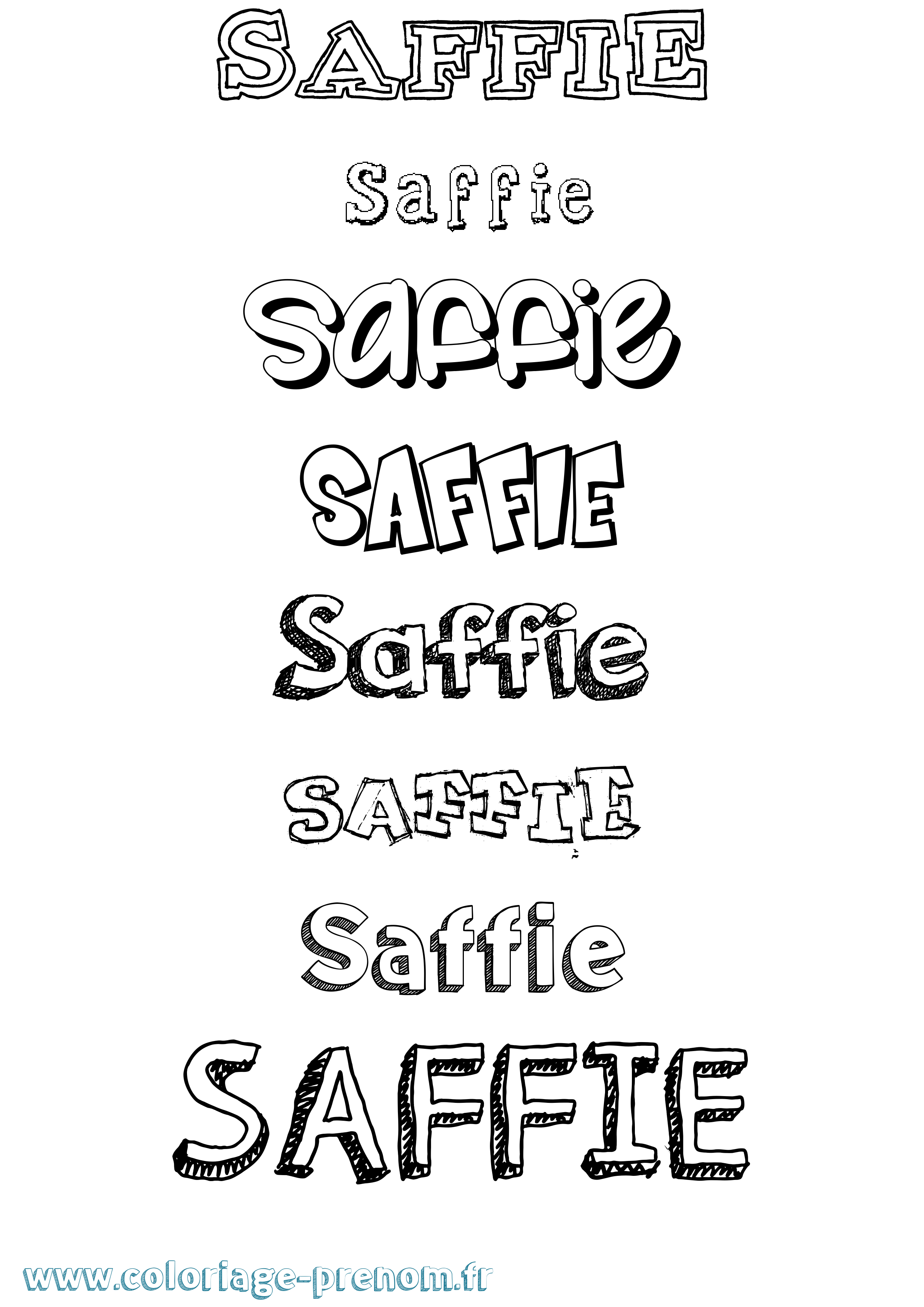 Coloriage prénom Saffie Dessiné