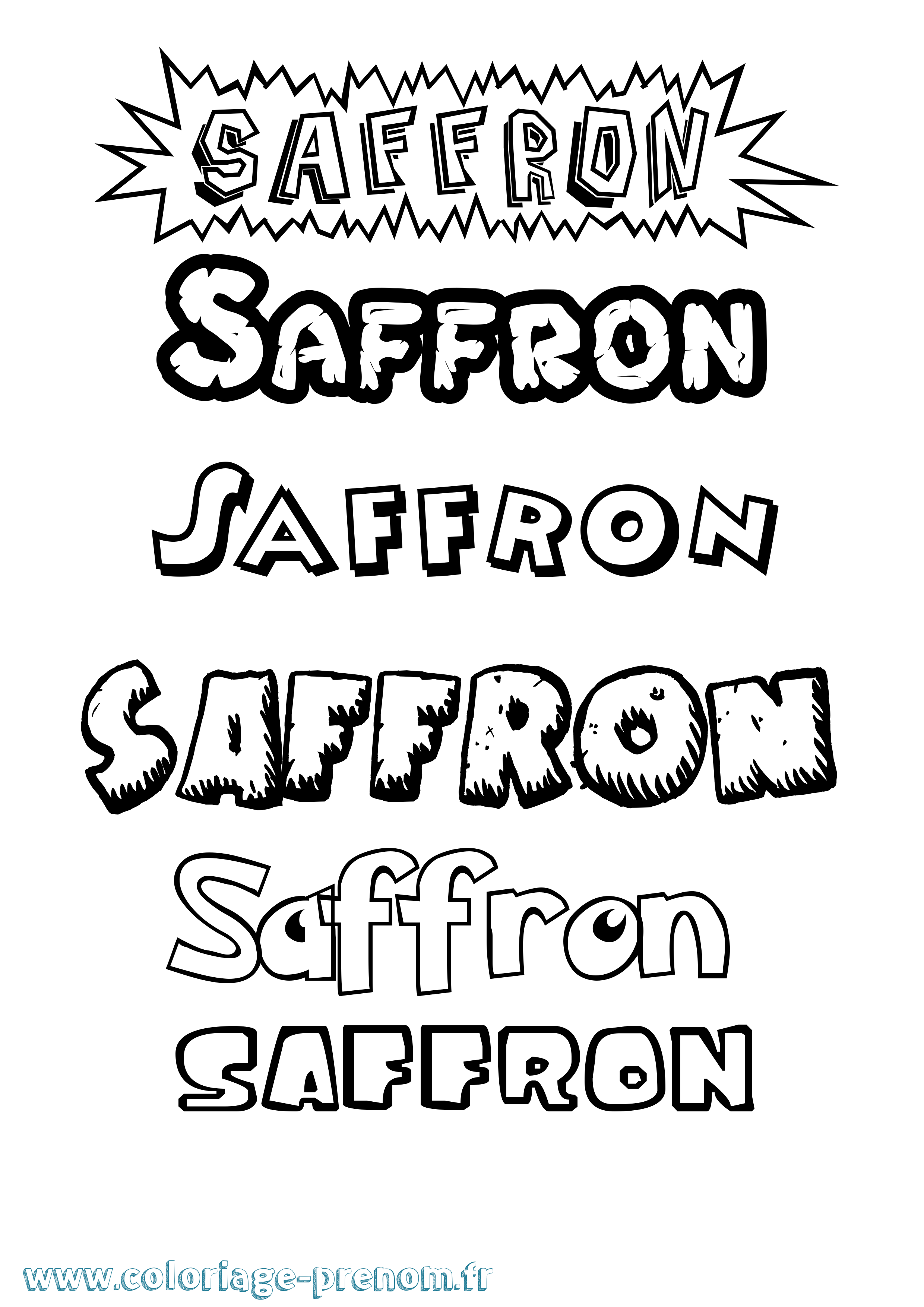 Coloriage prénom Saffron Dessin Animé