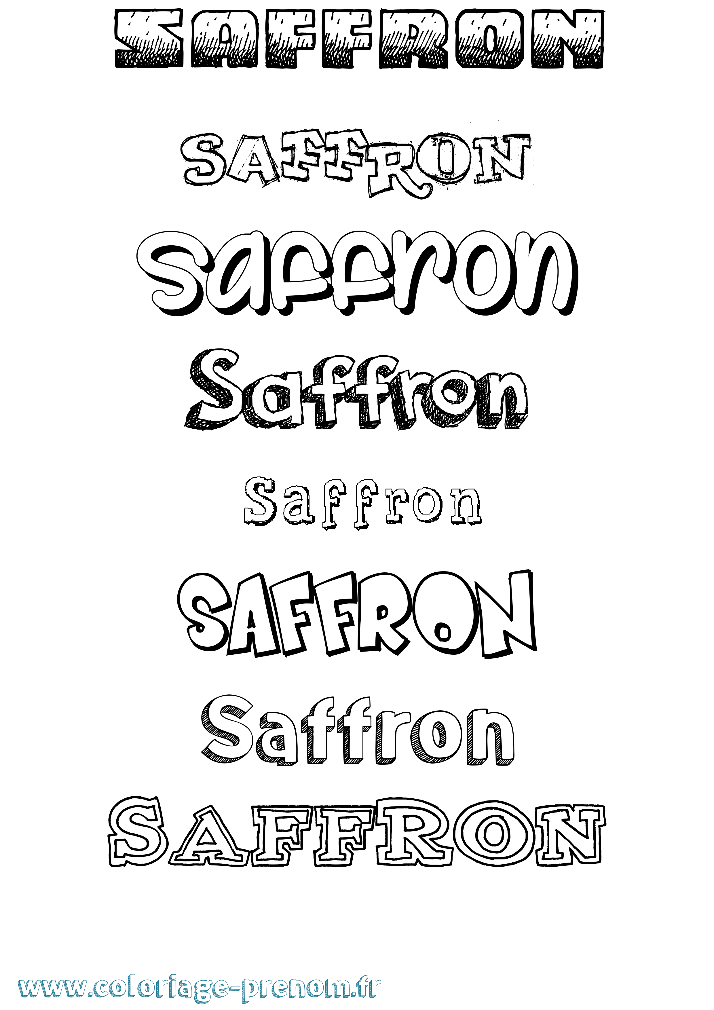 Coloriage prénom Saffron Dessiné