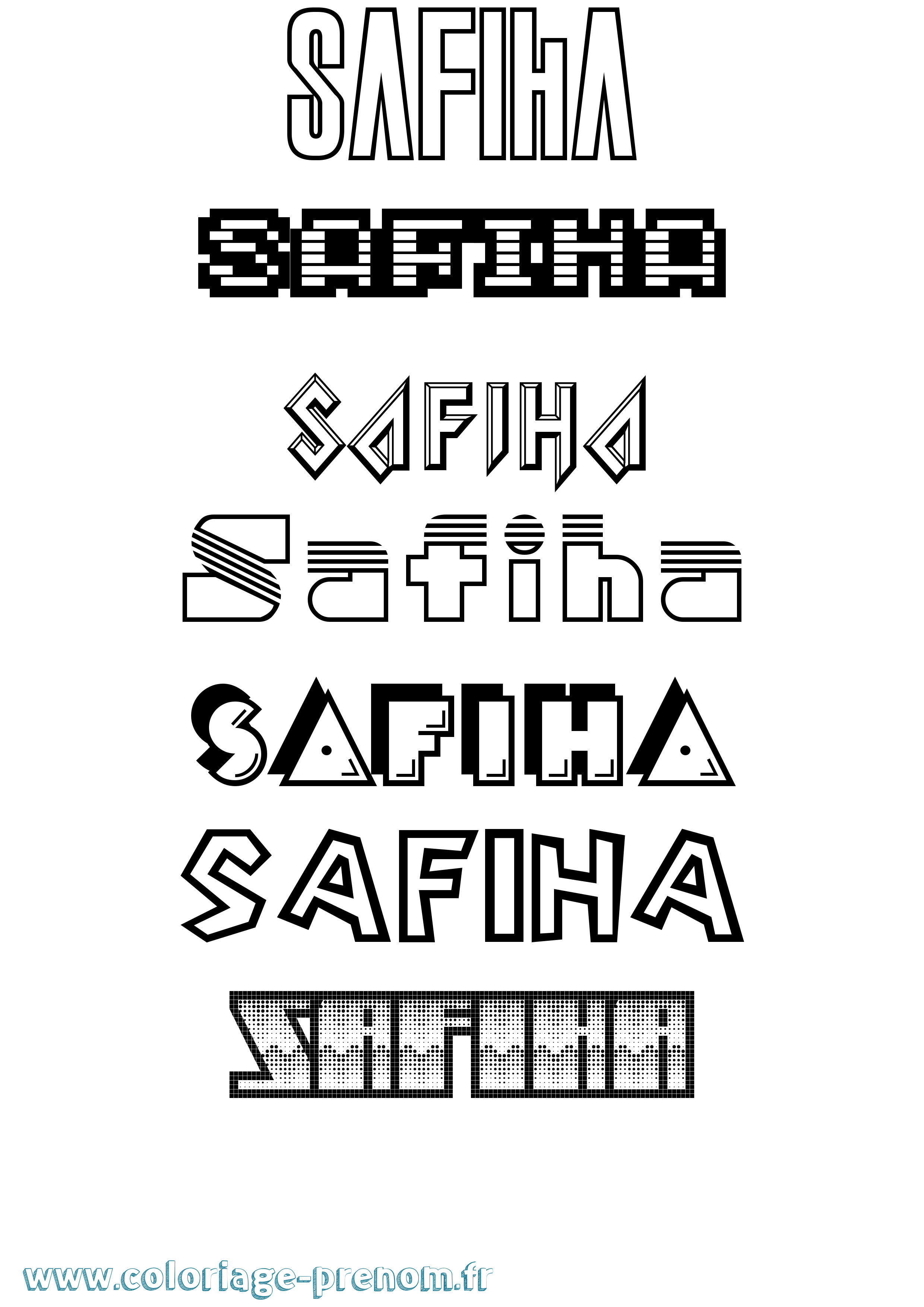 Coloriage Safiha Jeux Vidéos Coloriage prénom Safiha Jeux Vidéos