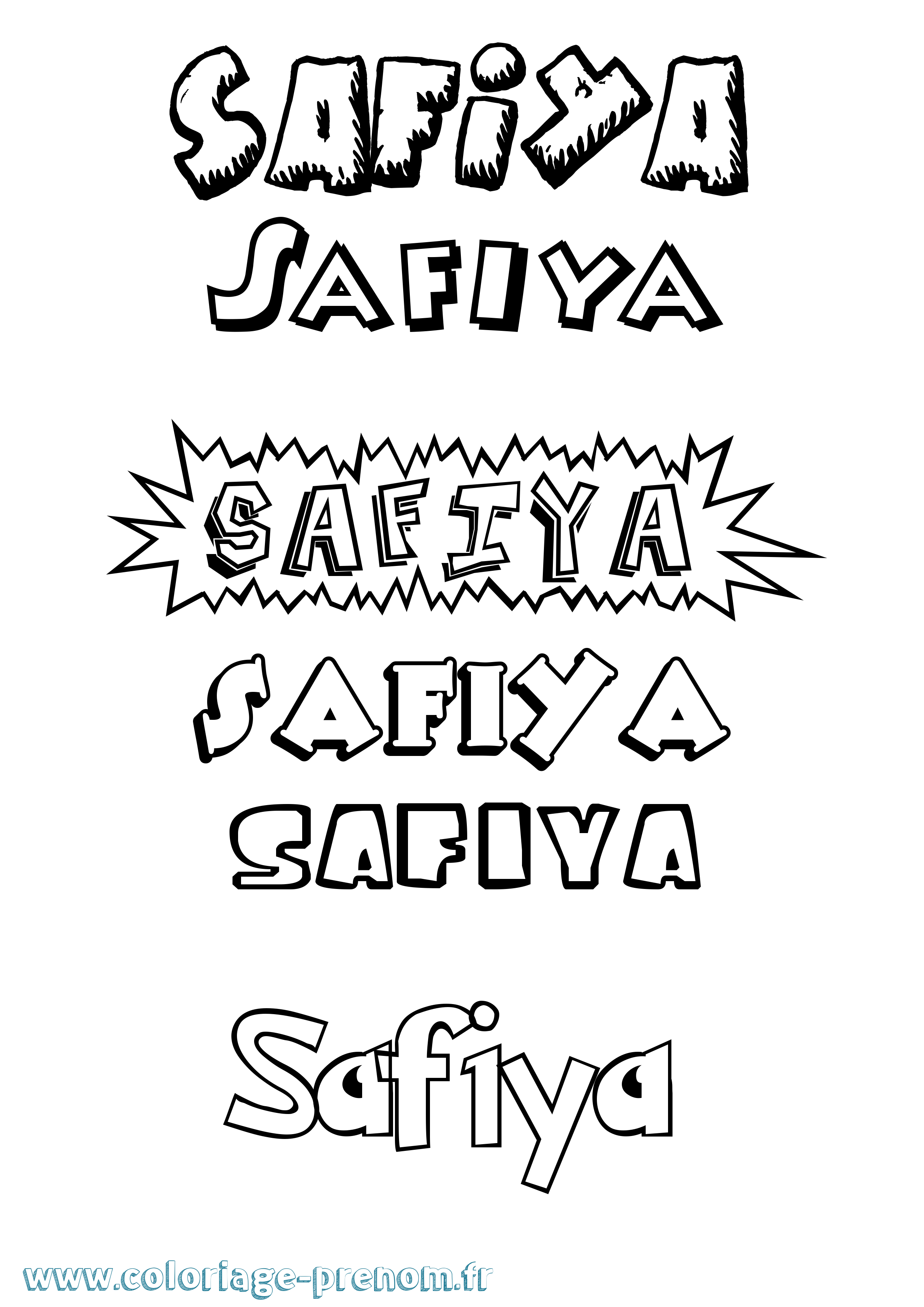 Coloriage Safiya Dessin Animé Coloriage prénom Safiya Dessin Animé