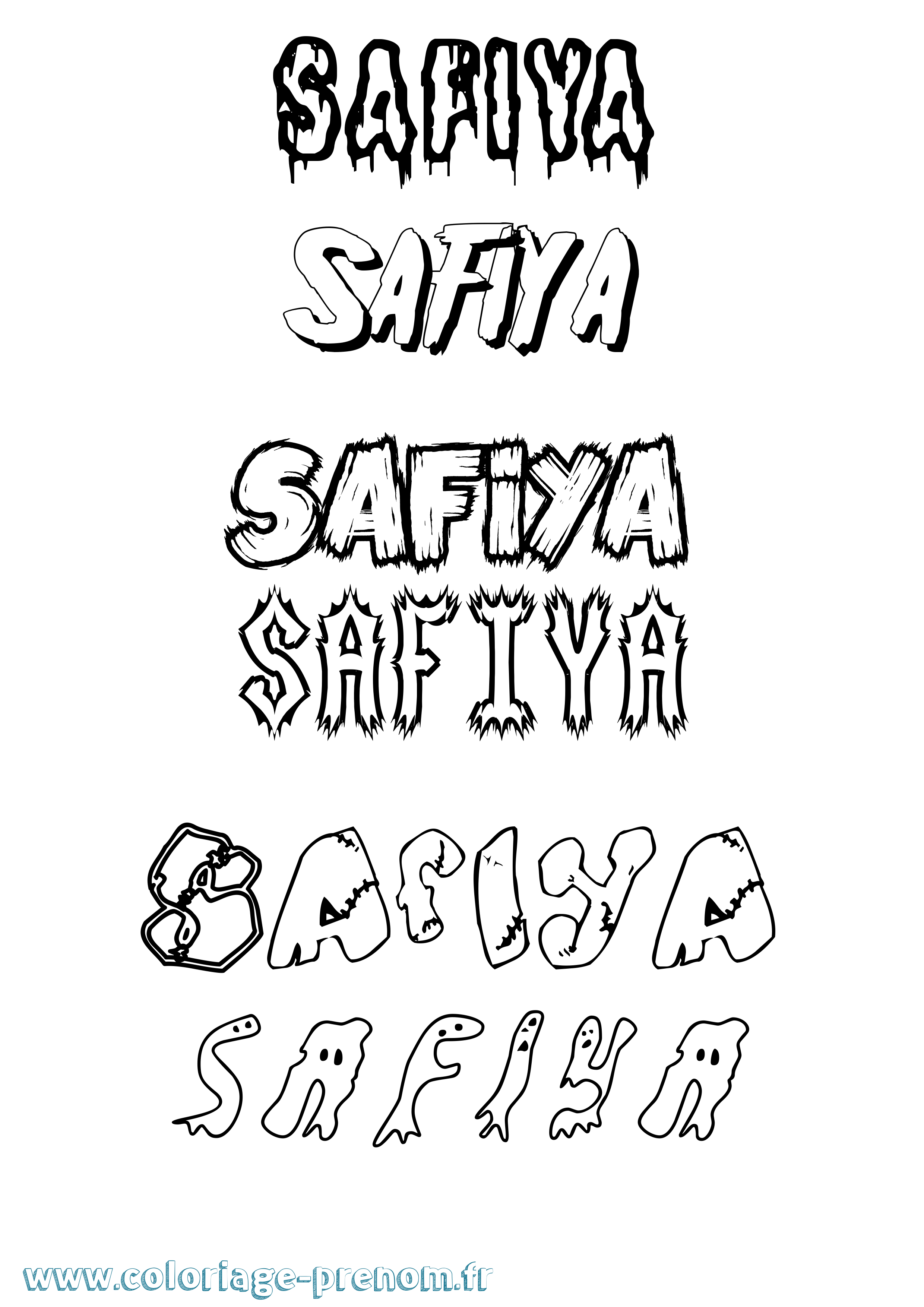 Coloriage Safiya Frisson Coloriage prénom Safiya Frisson