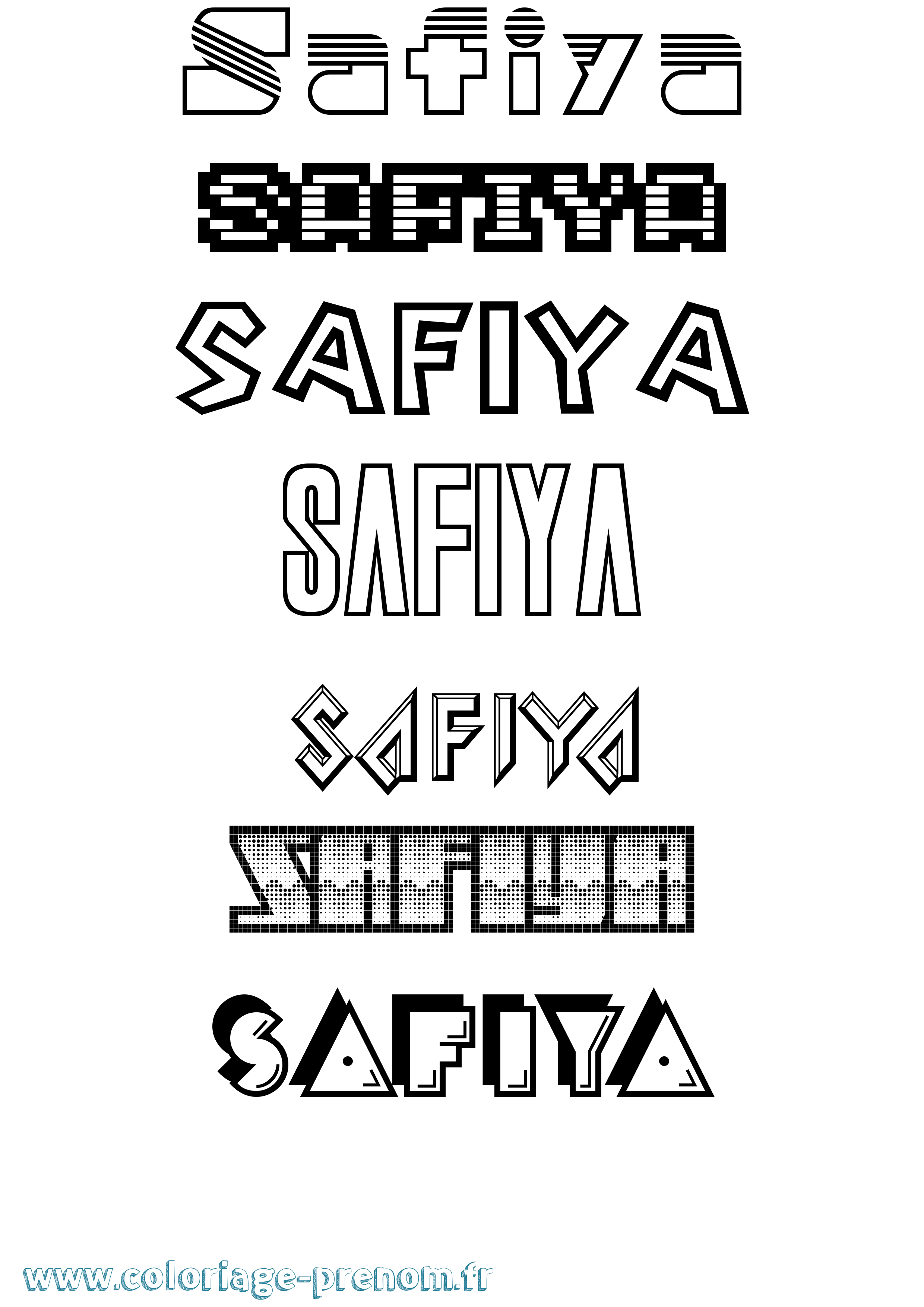 Coloriage prénom Safiya Jeux Vidéos