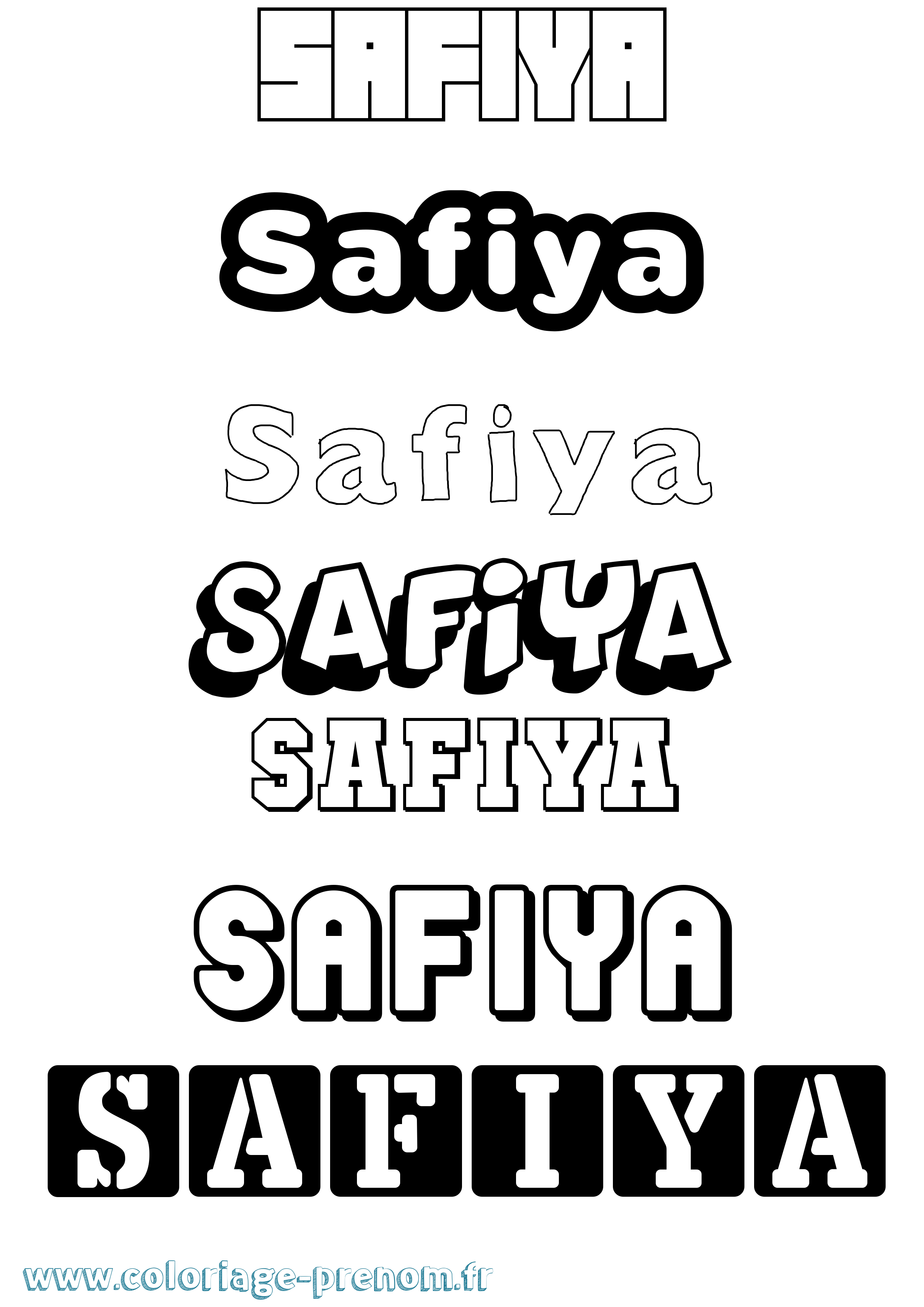 Coloriage Safiya Simple Coloriage prénom Safiya Simple