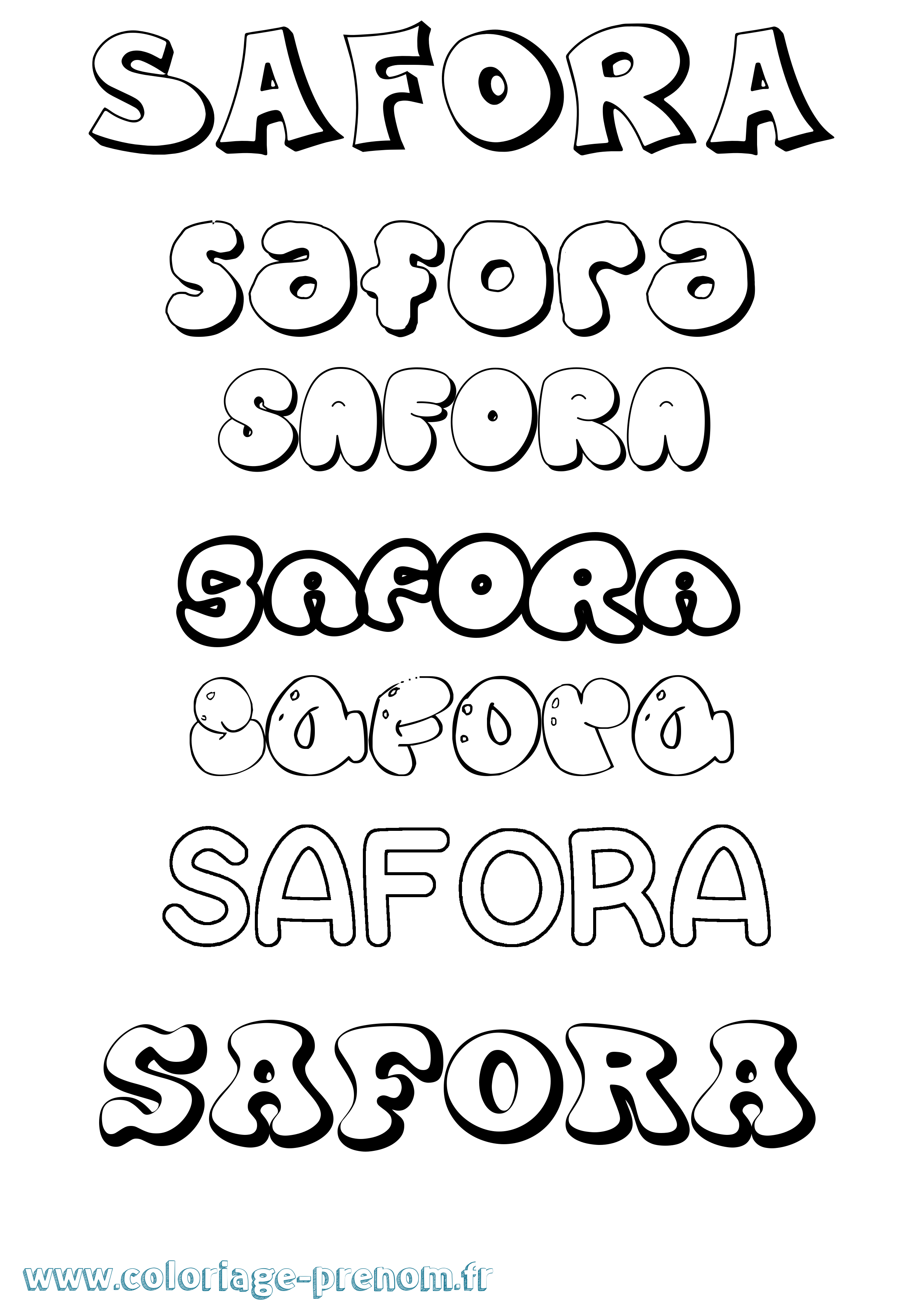 Coloriage Safora Bubble Coloriage prénom Safora Bubble