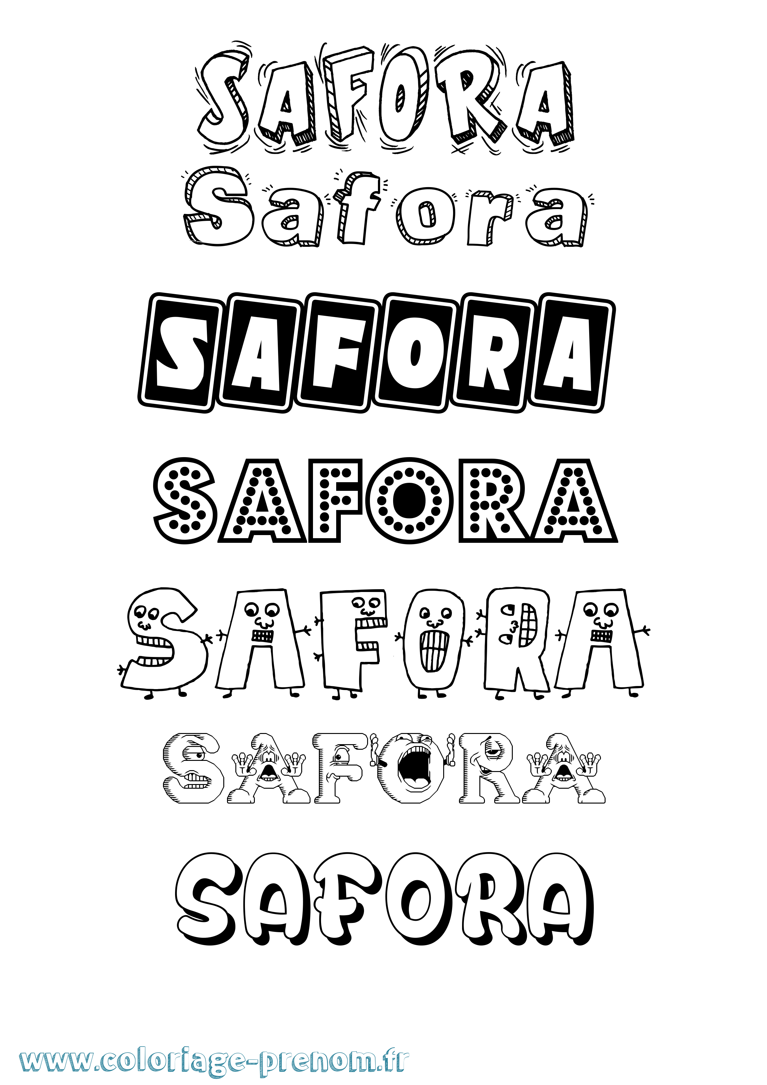 Coloriage Safora Fun Coloriage prénom Safora Fun