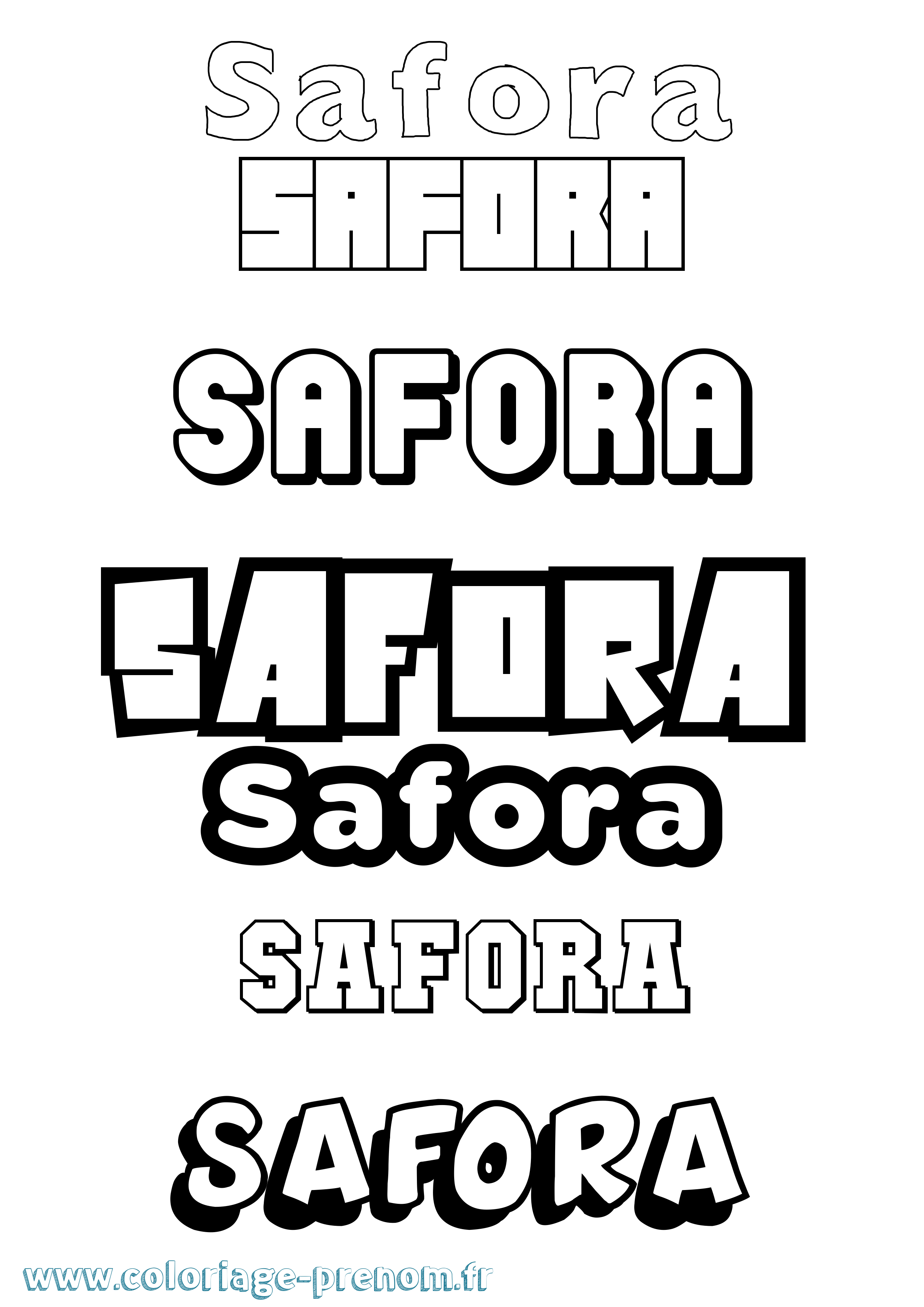 Coloriage Safora Simple Coloriage prénom Safora Simple