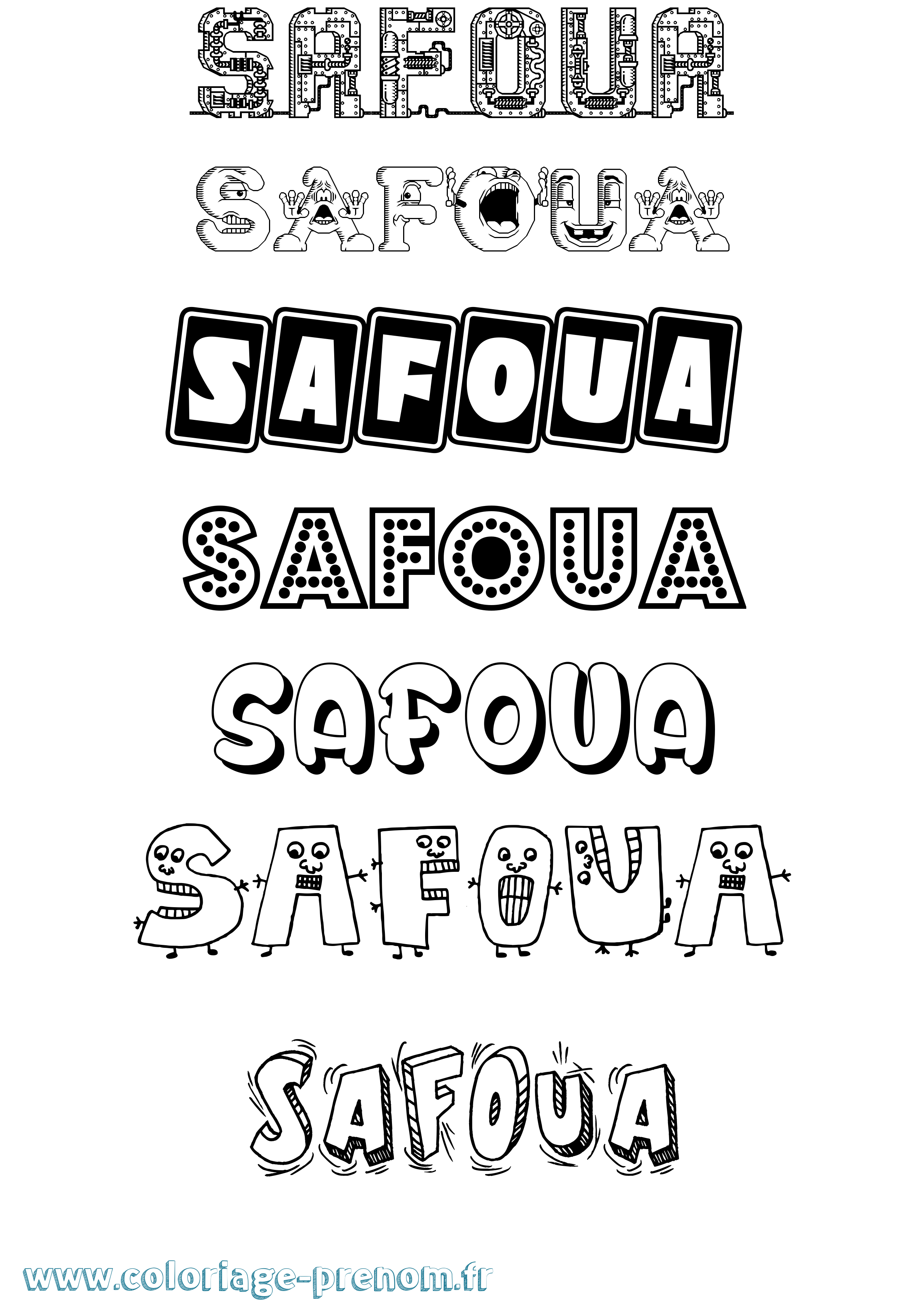Coloriage Safoua Fun Coloriage prénom Safoua Fun