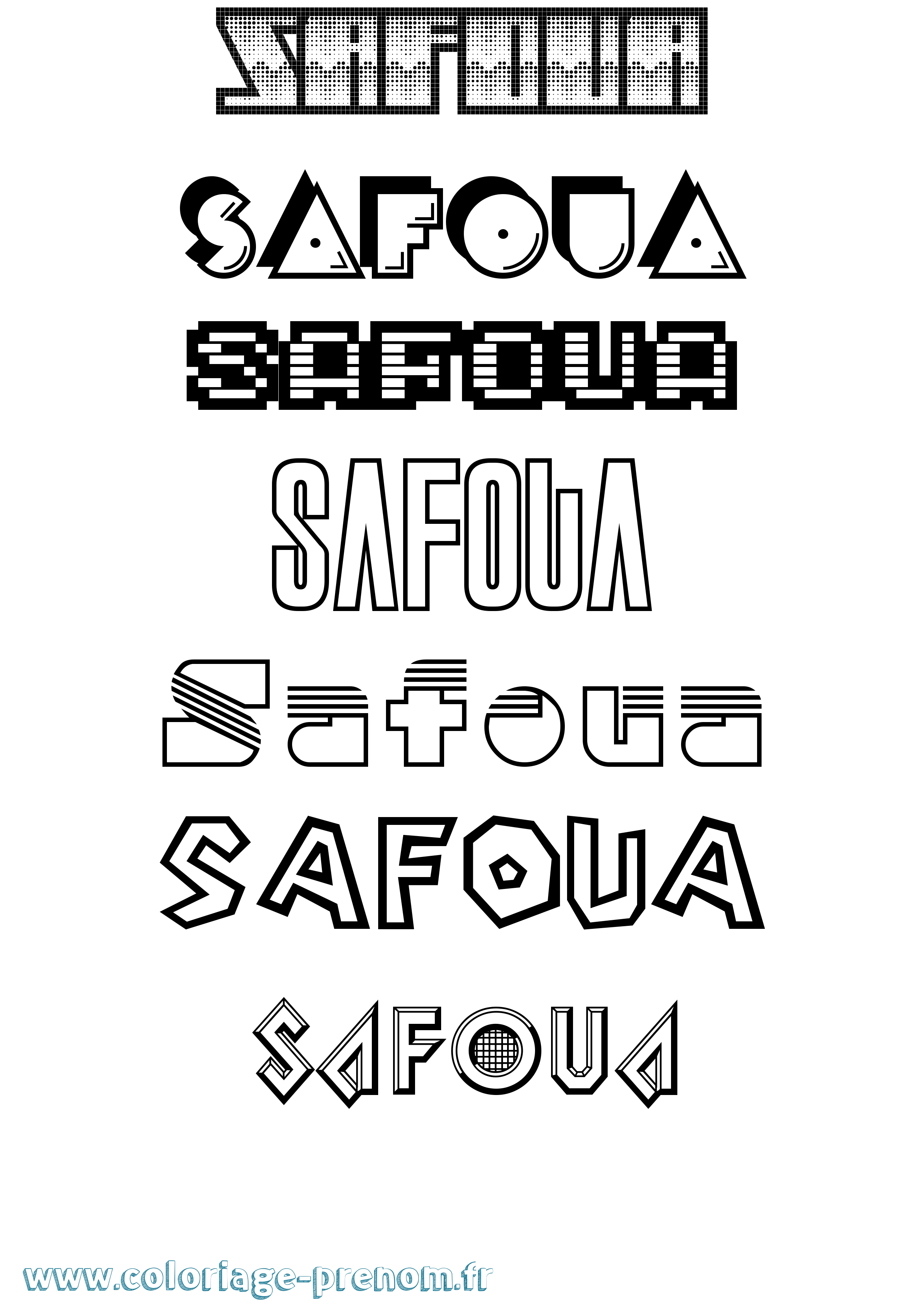 Coloriage Safoua Jeux Vidéos Coloriage prénom Safoua Jeux Vidéos