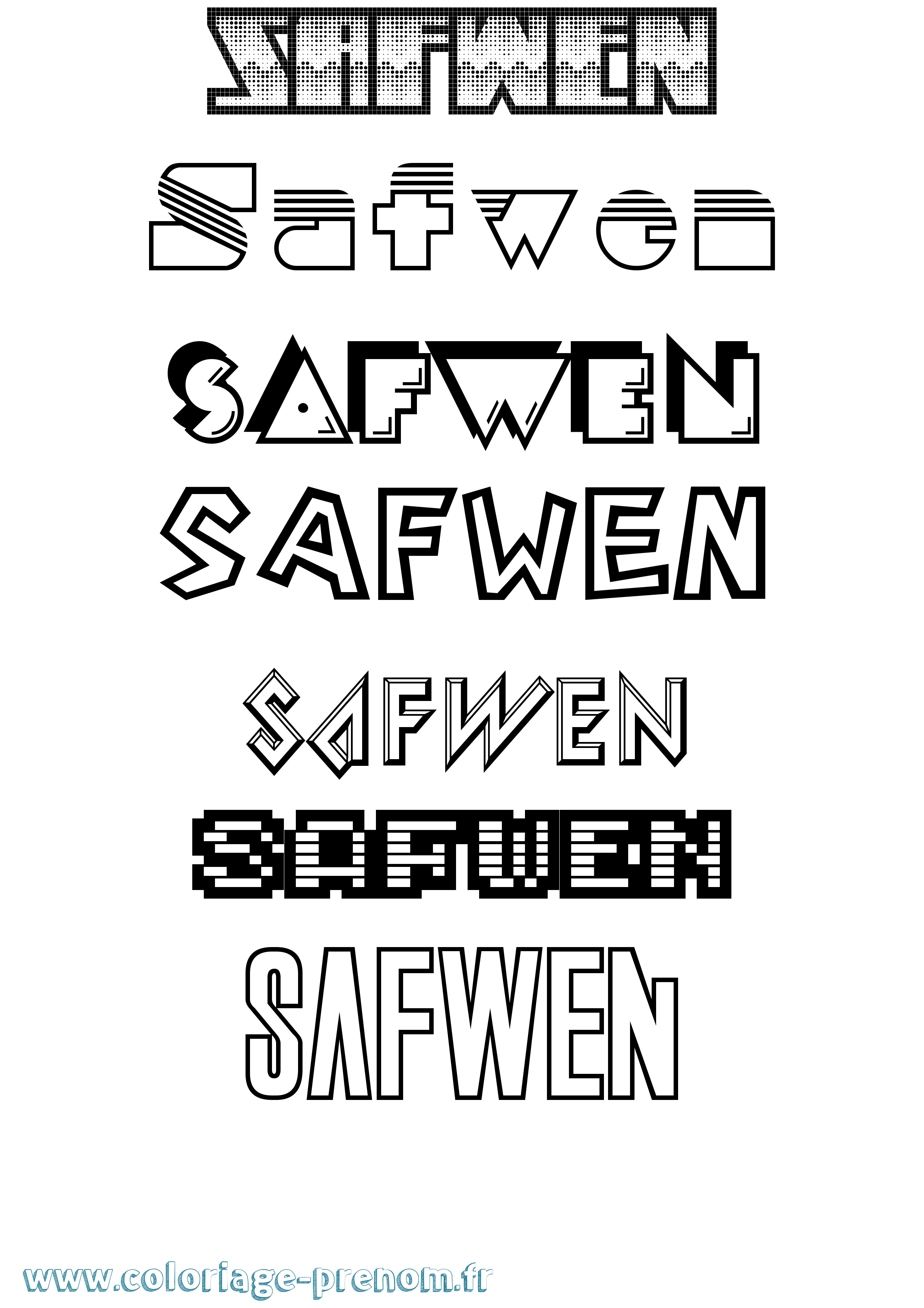 Coloriage Safwen Jeux Vidéos Coloriage prénom Safwen Jeux Vidéos
