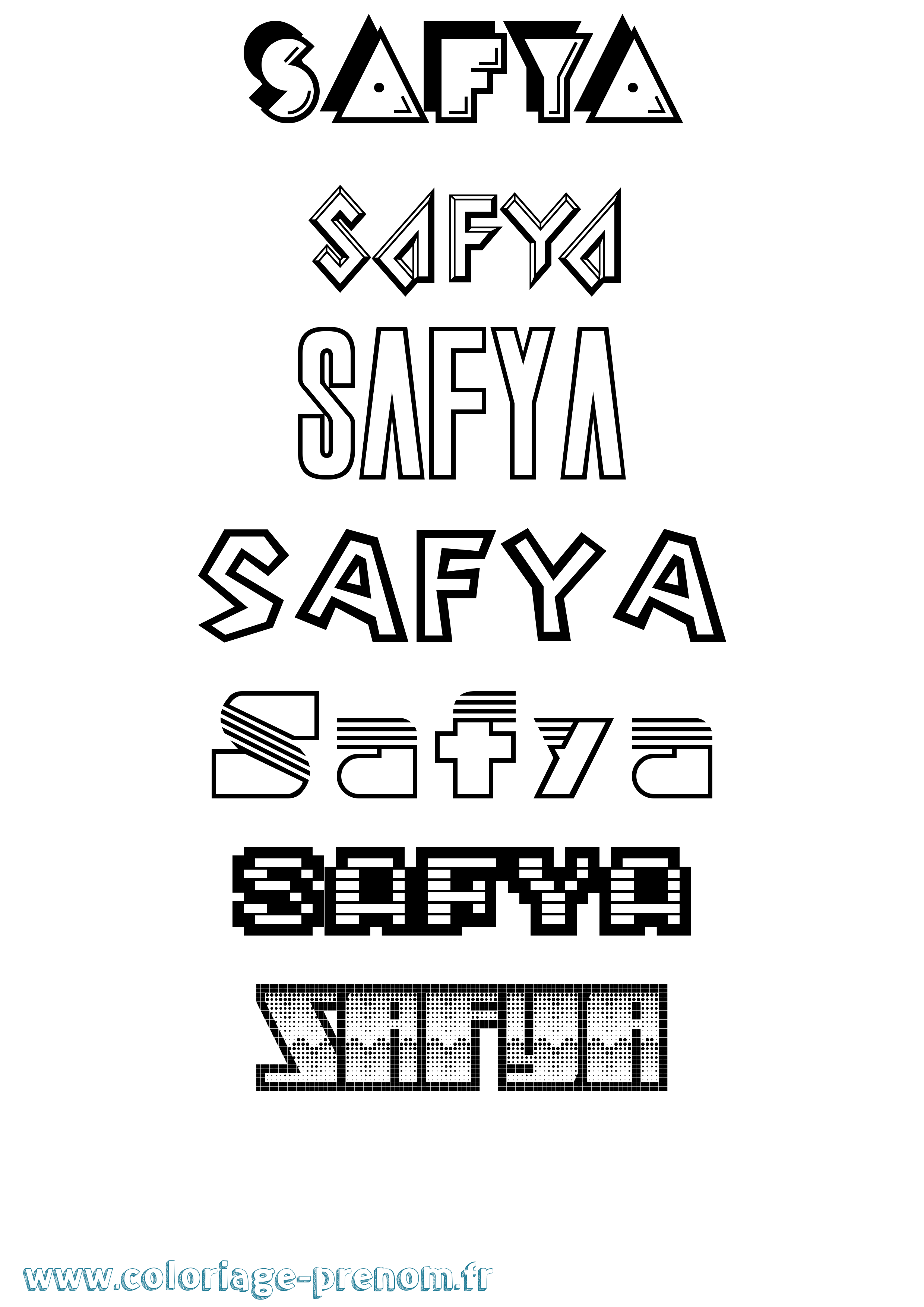 Coloriage prénom Safya Jeux Vidéos