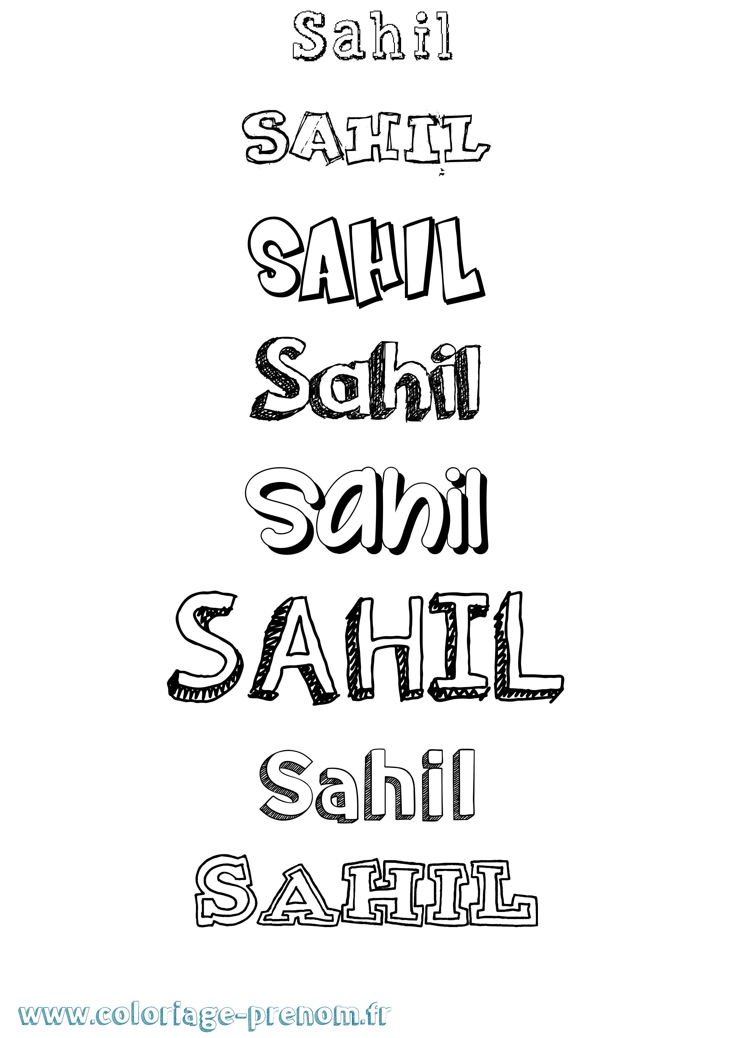Coloriage Sahil Dessiné Coloriage prénom Sahil Dessiné
