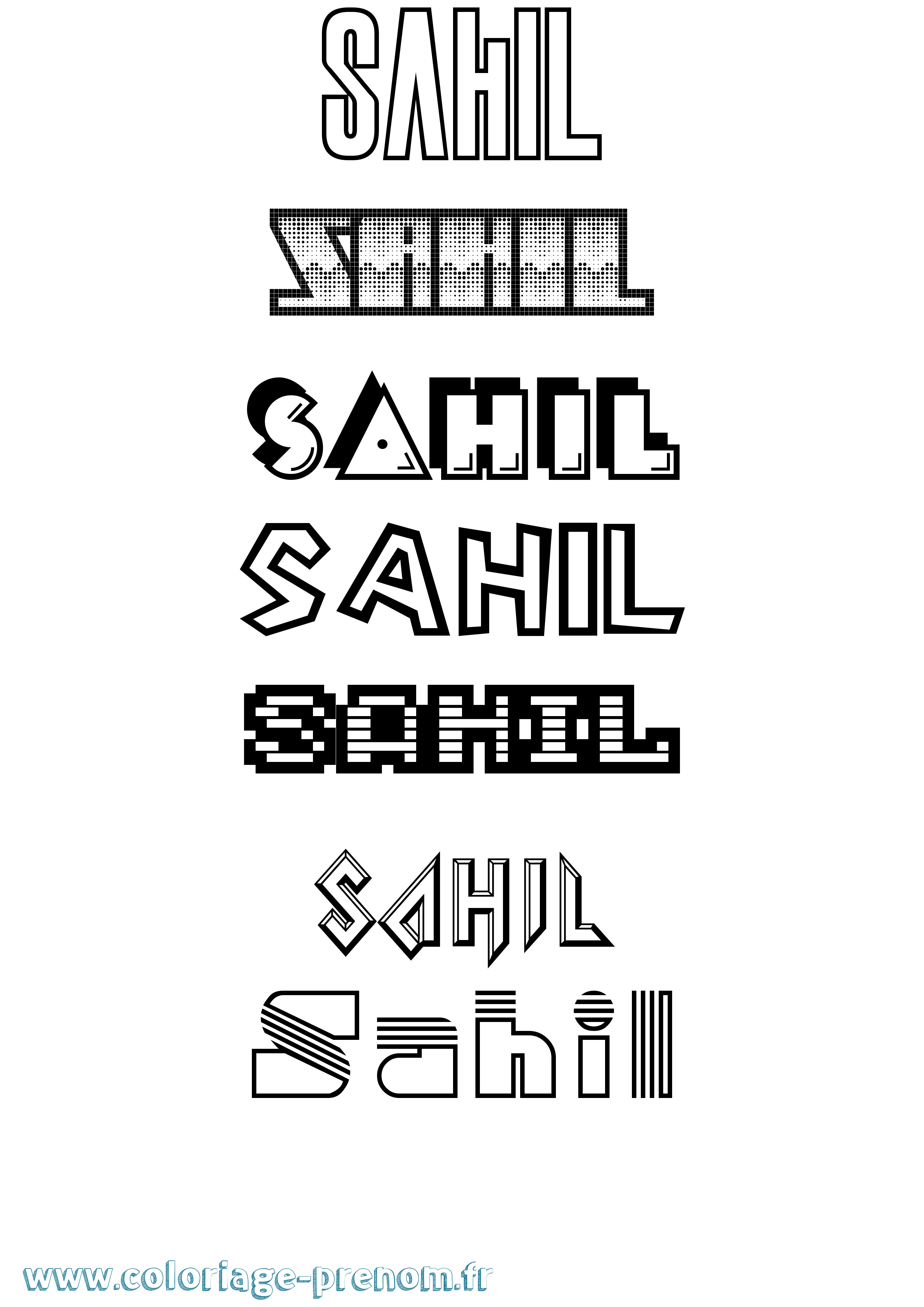 Coloriage Sahil Jeux Vidéos Coloriage prénom Sahil Jeux Vidéos