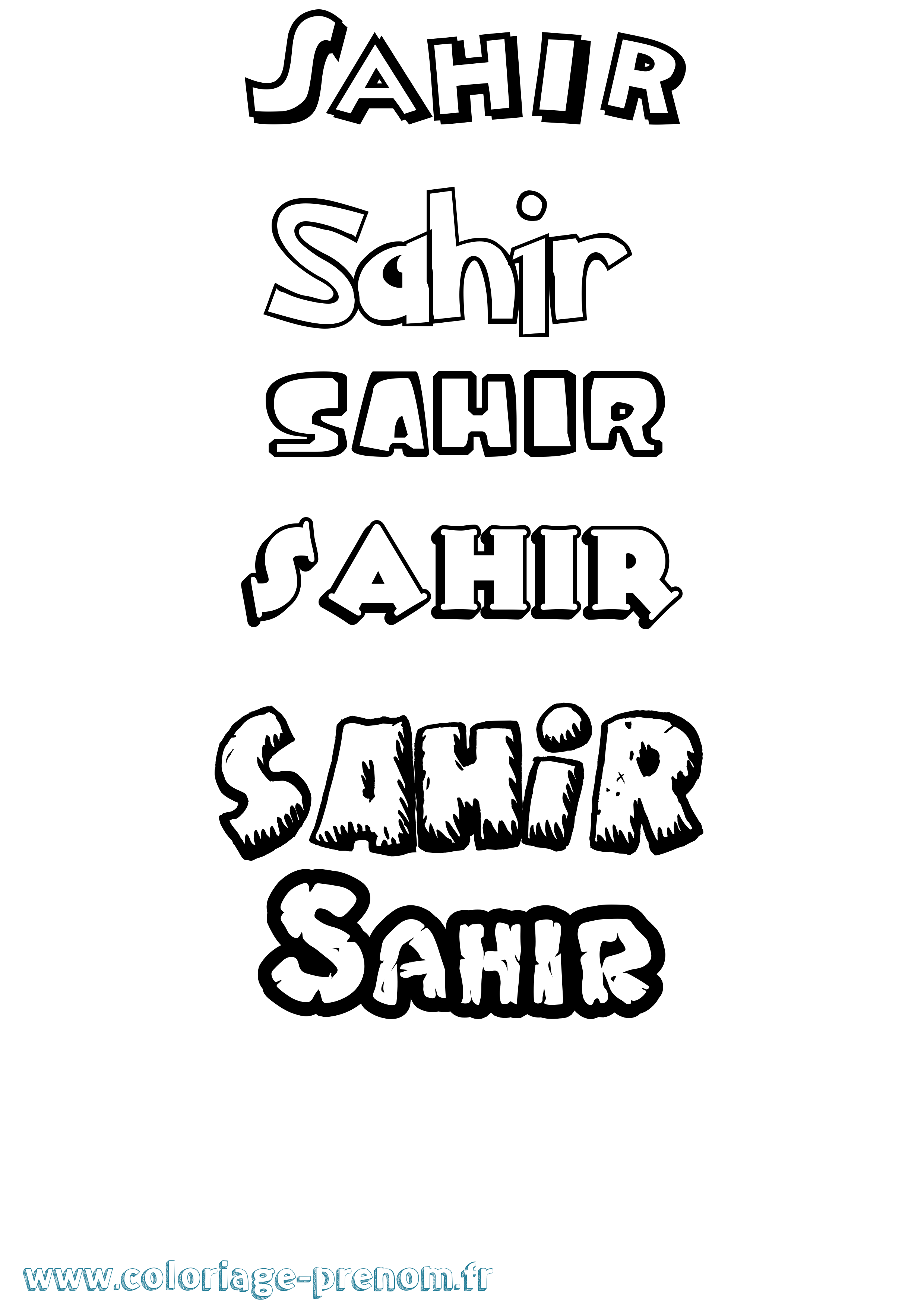 Coloriage Sahir Dessin Animé Coloriage prénom Sahir Dessin Animé