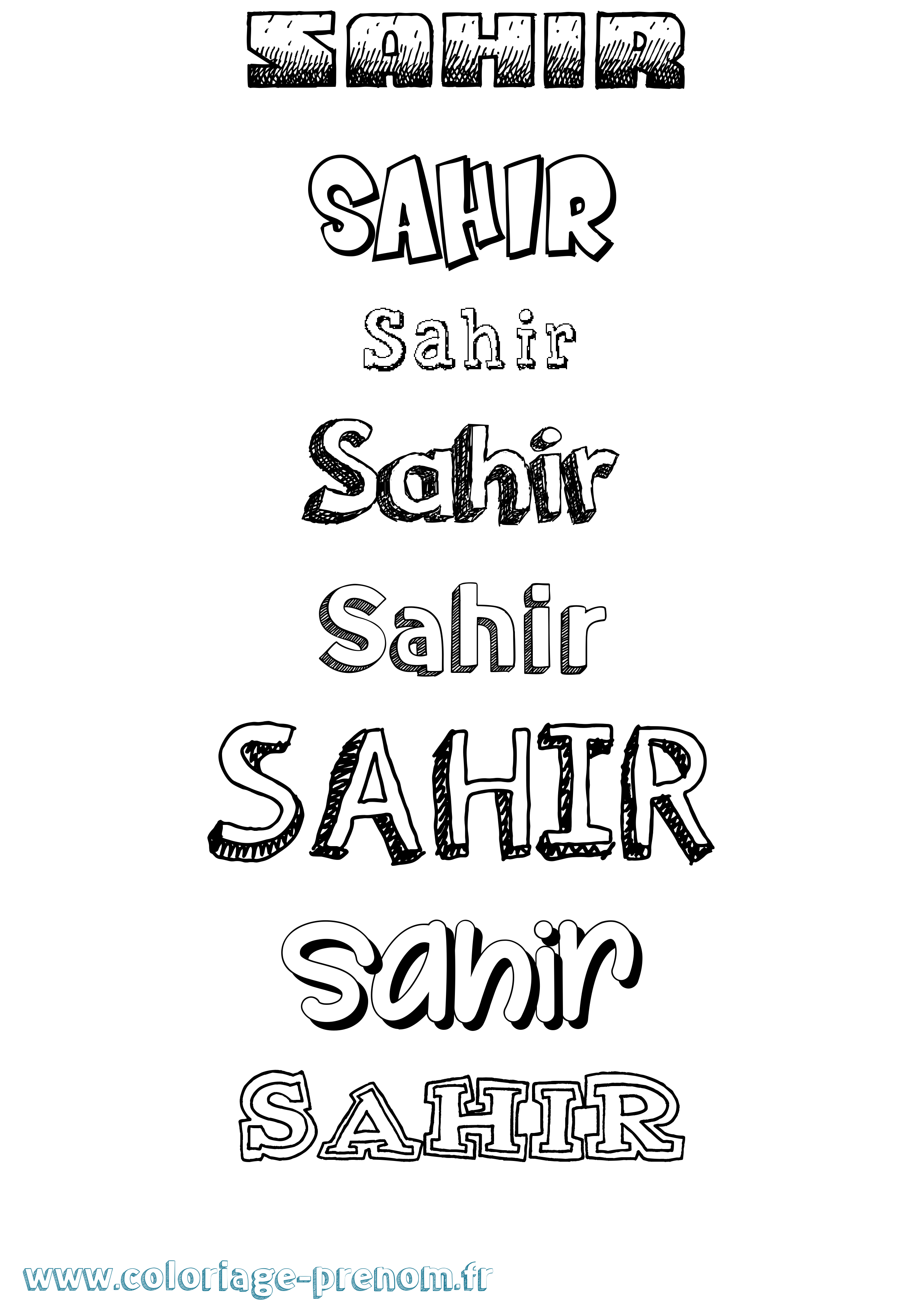 Coloriage Sahir Dessiné Coloriage prénom Sahir Dessiné