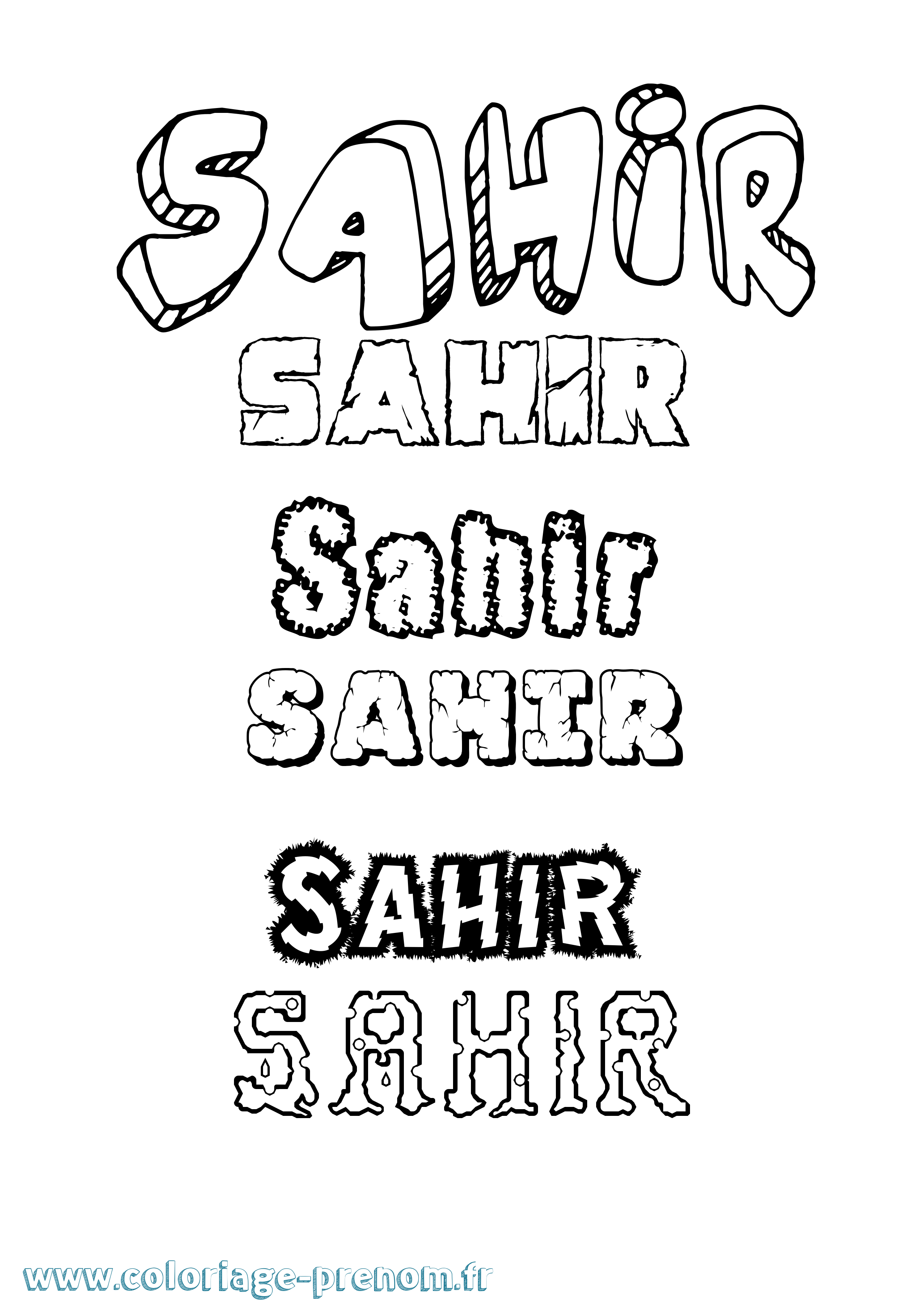 Coloriage Sahir Destructuré Coloriage prénom Sahir Destructuré