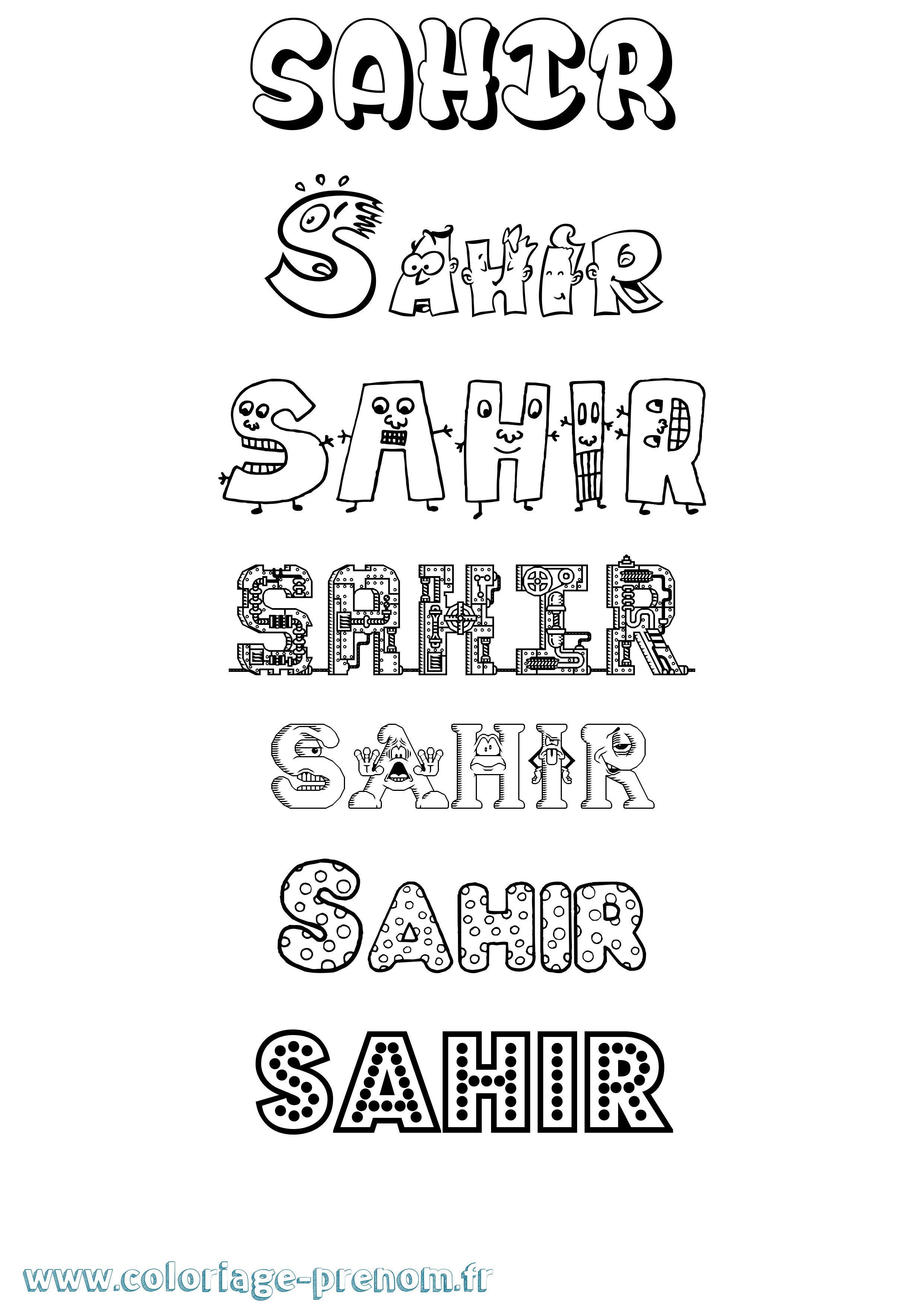 Coloriage Sahir Fun Coloriage prénom Sahir Fun