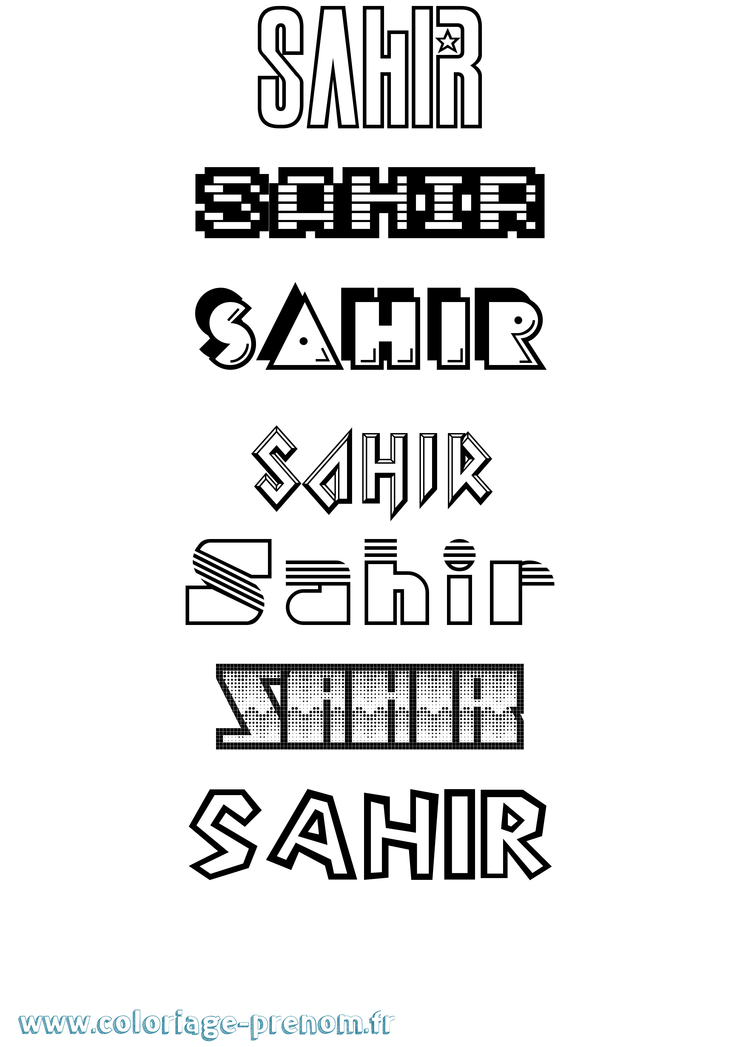 Coloriage Sahir Jeux Vidéos Coloriage prénom Sahir Jeux Vidéos