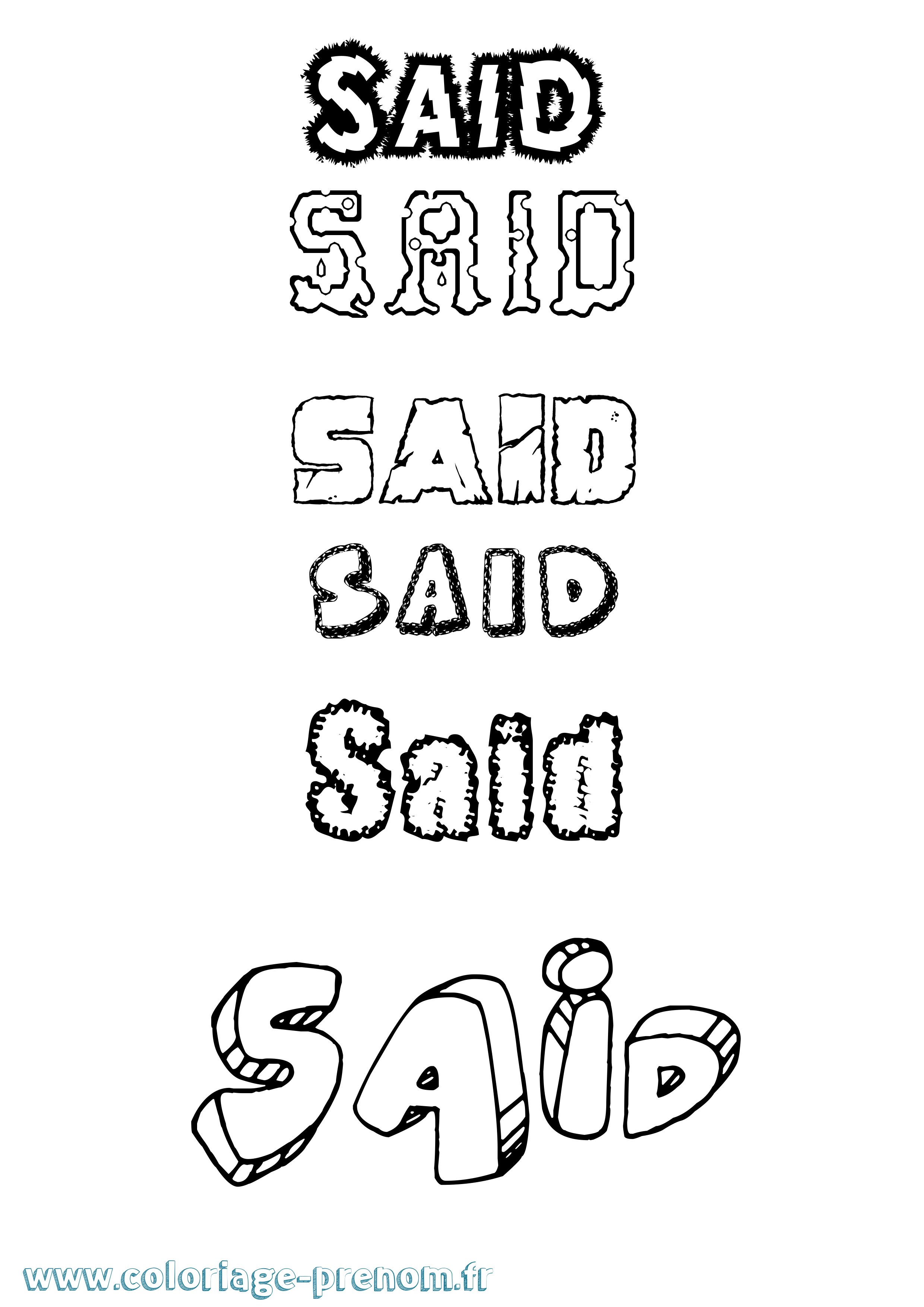 Coloriage Saïd Coloriage prénom Saïd