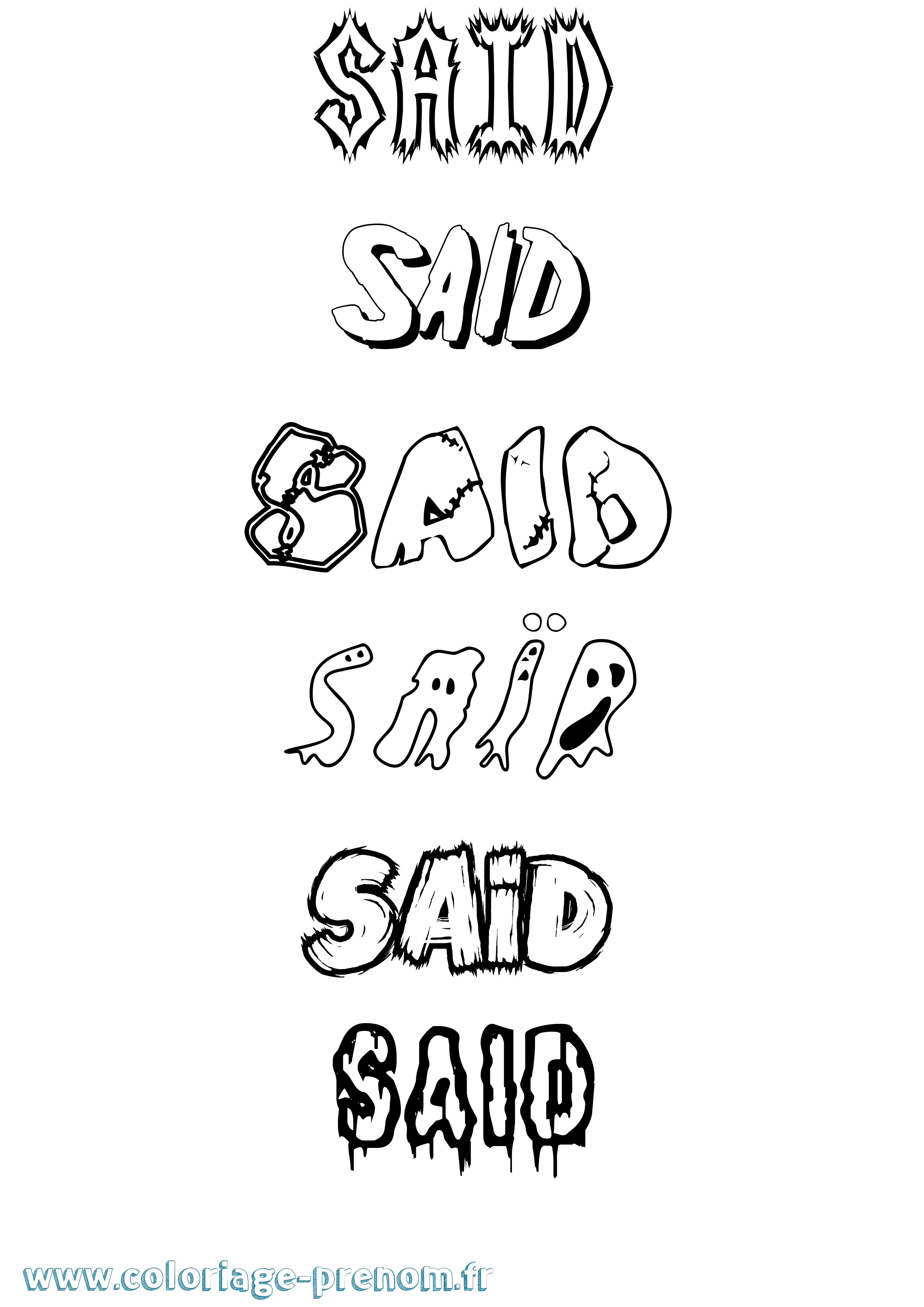 Coloriage prénom Saïd