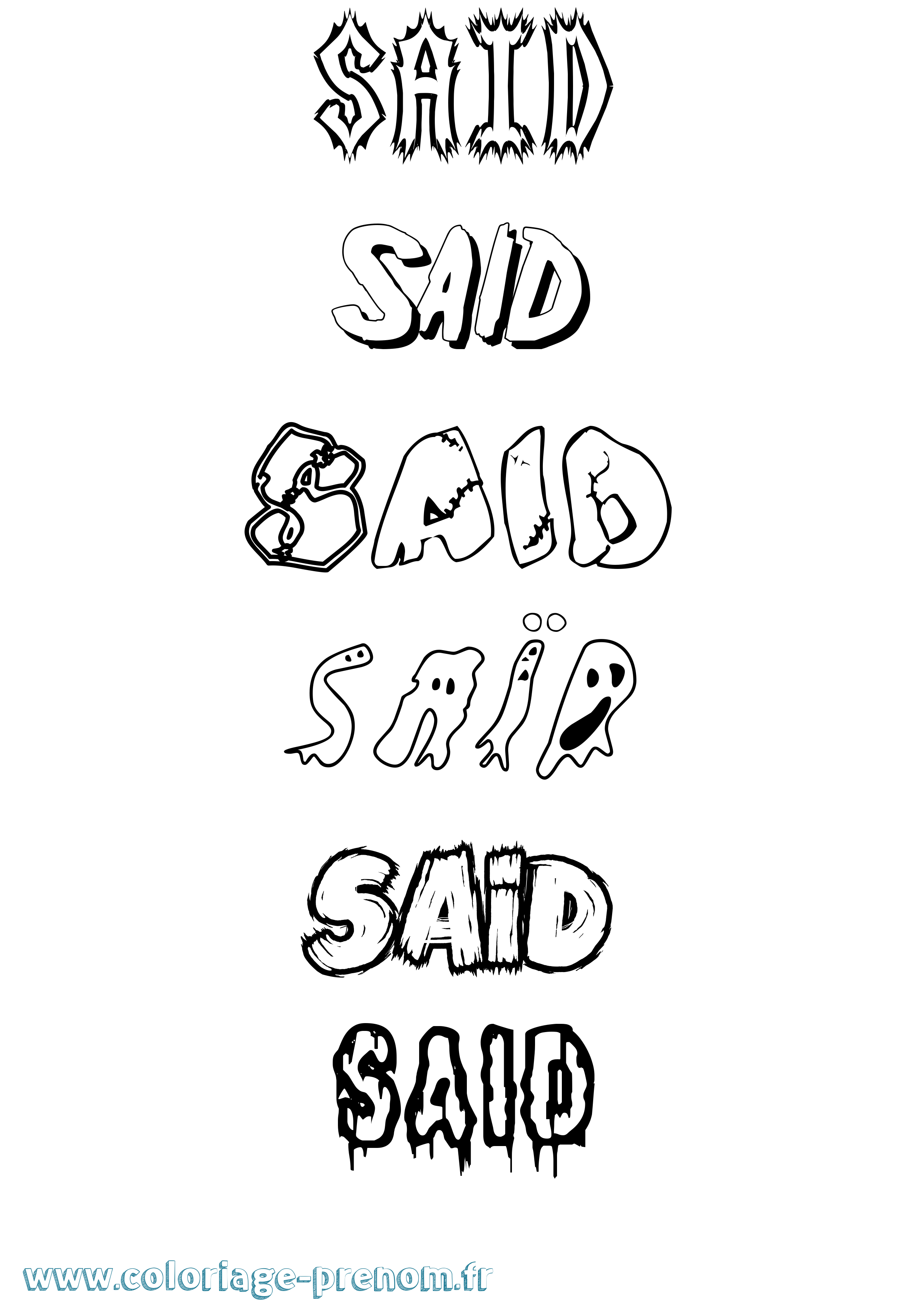 Coloriage Saïd Coloriage prénom Saïd