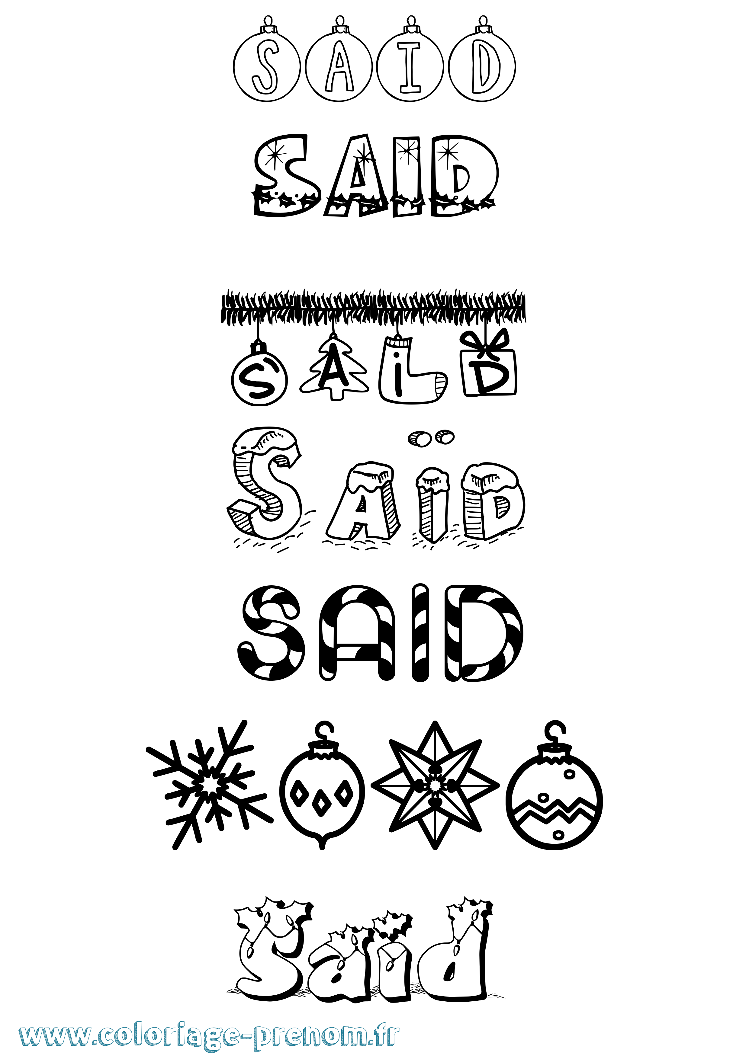 Coloriage Saïd Coloriage prénom Saïd