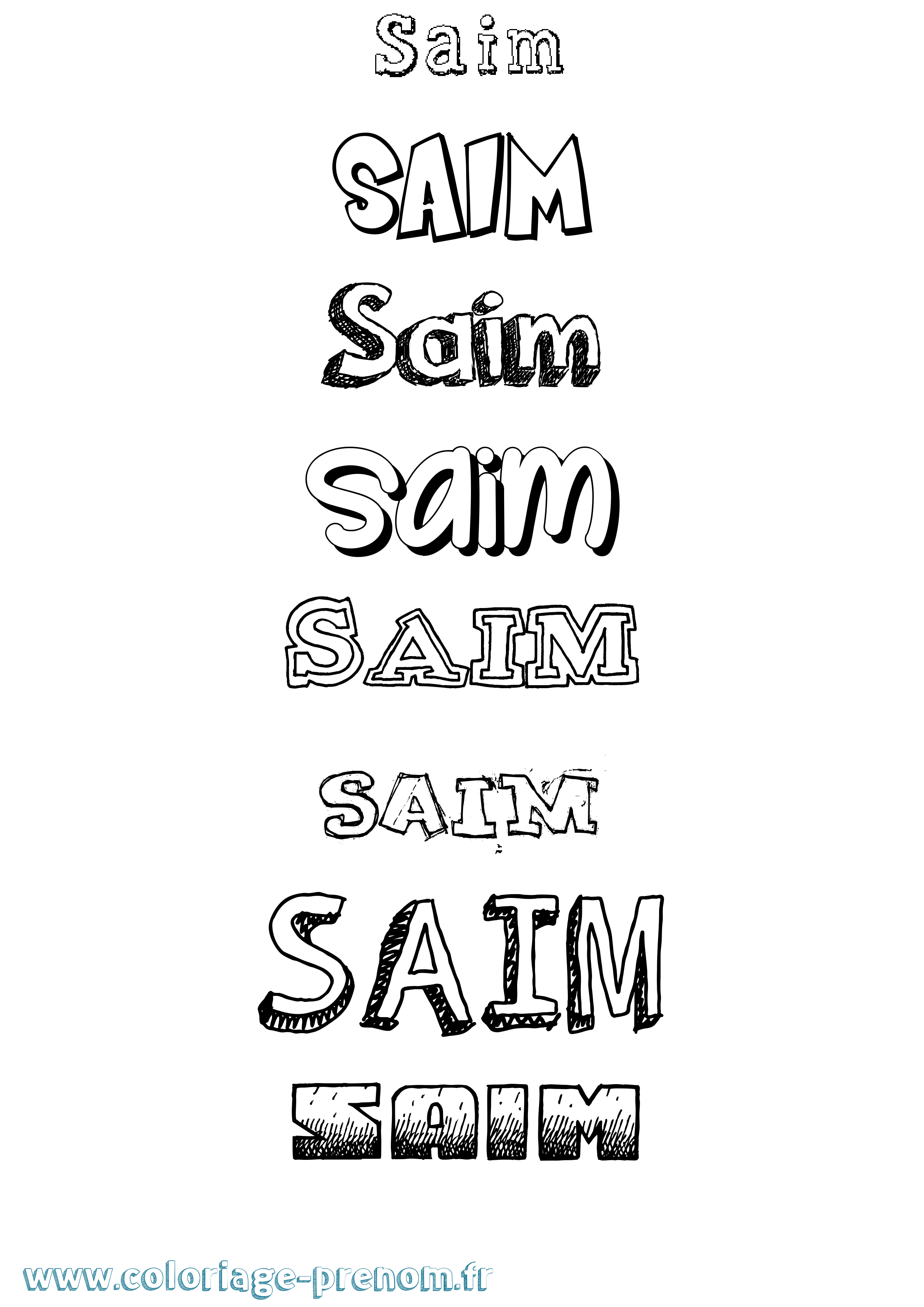 Coloriage prénom Saim Dessiné