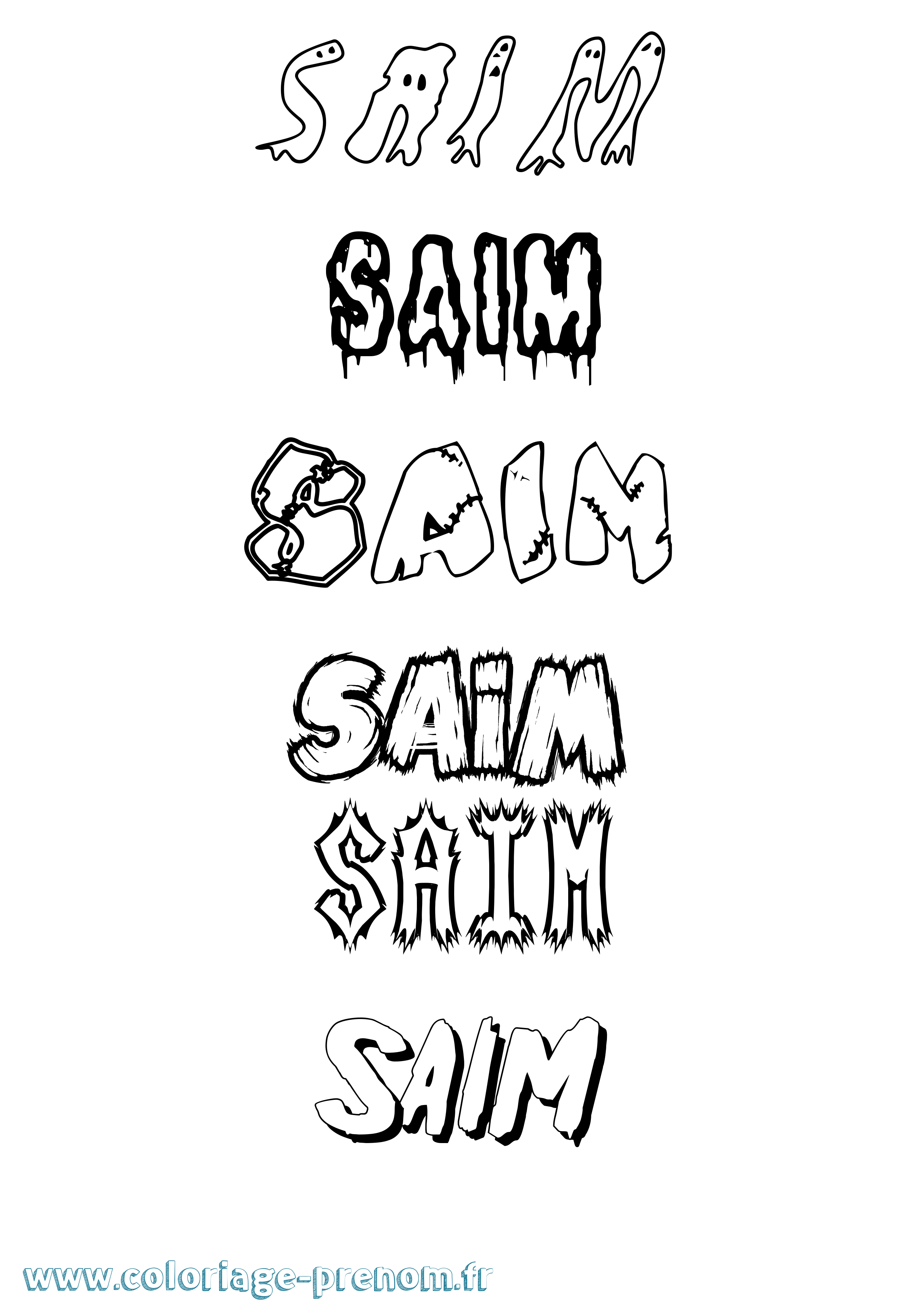 Coloriage prénom Saim Frisson