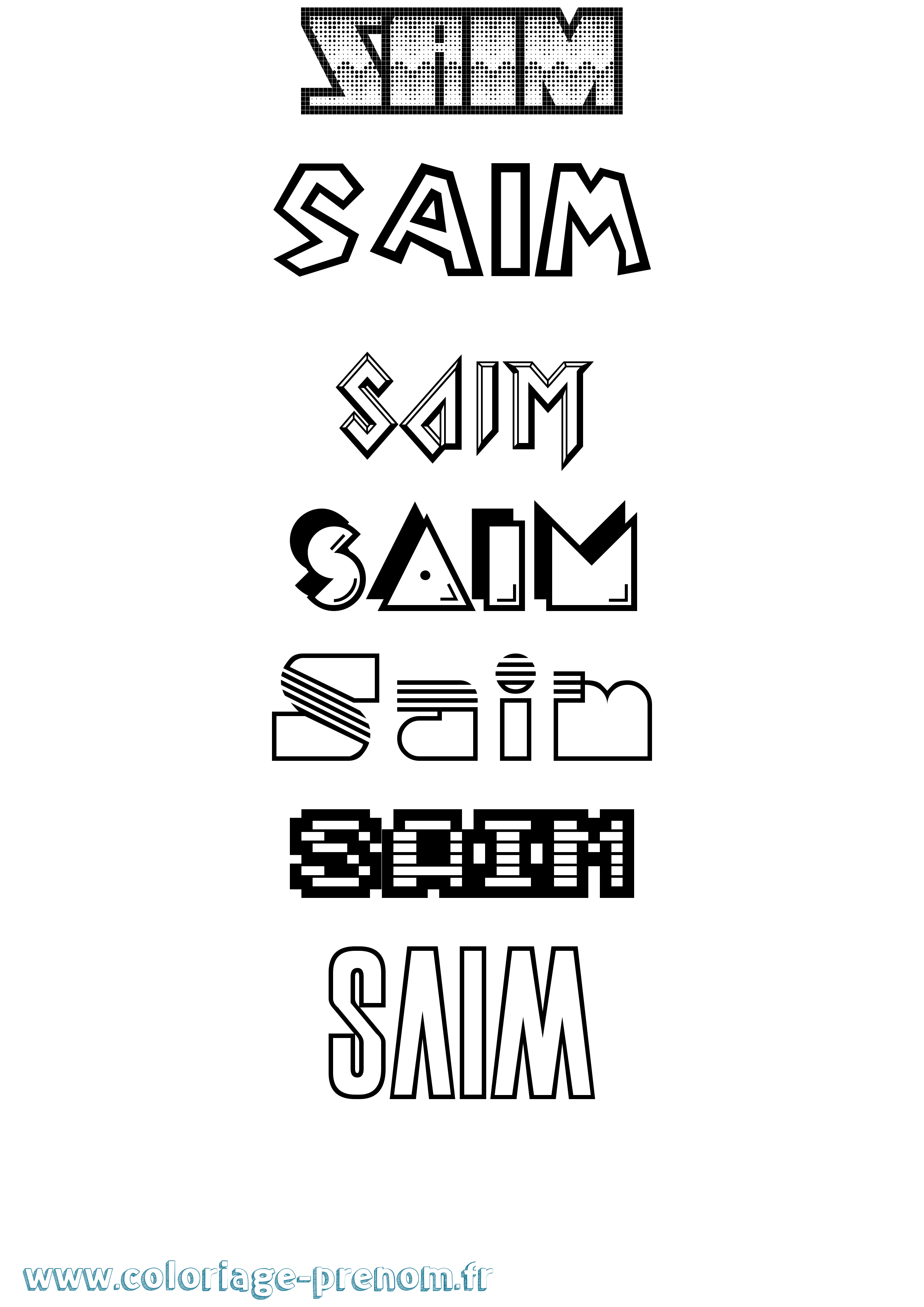 Coloriage Saim Jeux Vidéos Coloriage prénom Saim Jeux Vidéos