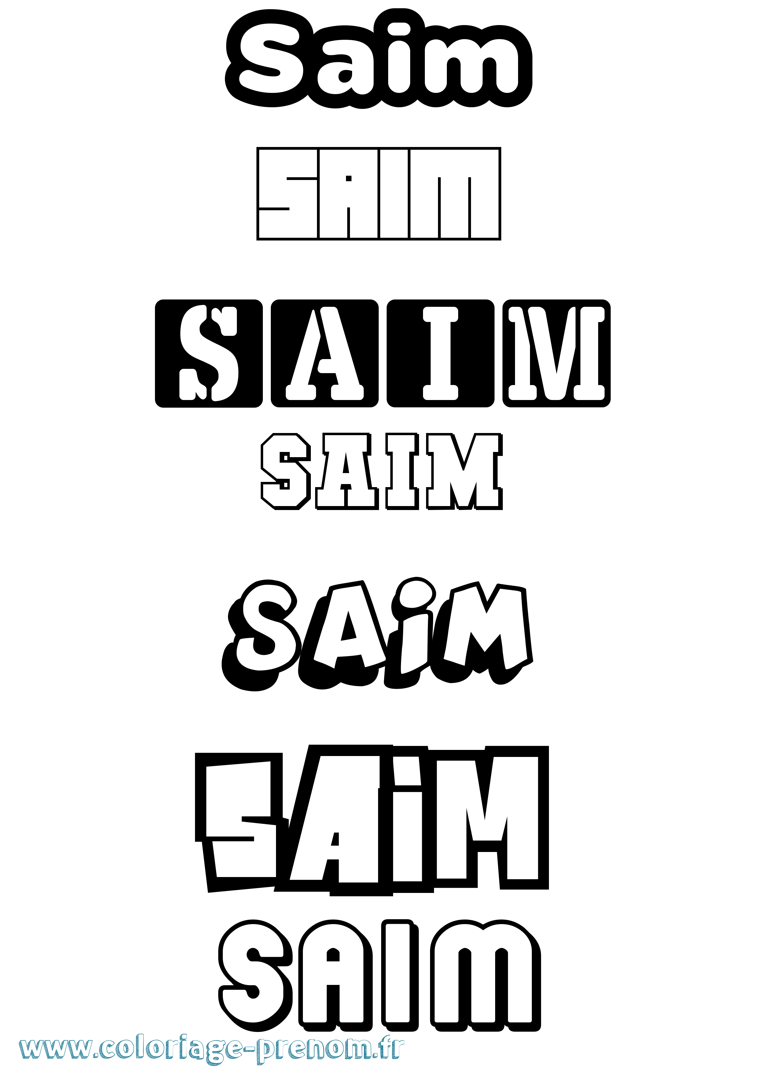 Coloriage Saim Simple Coloriage prénom Saim Simple