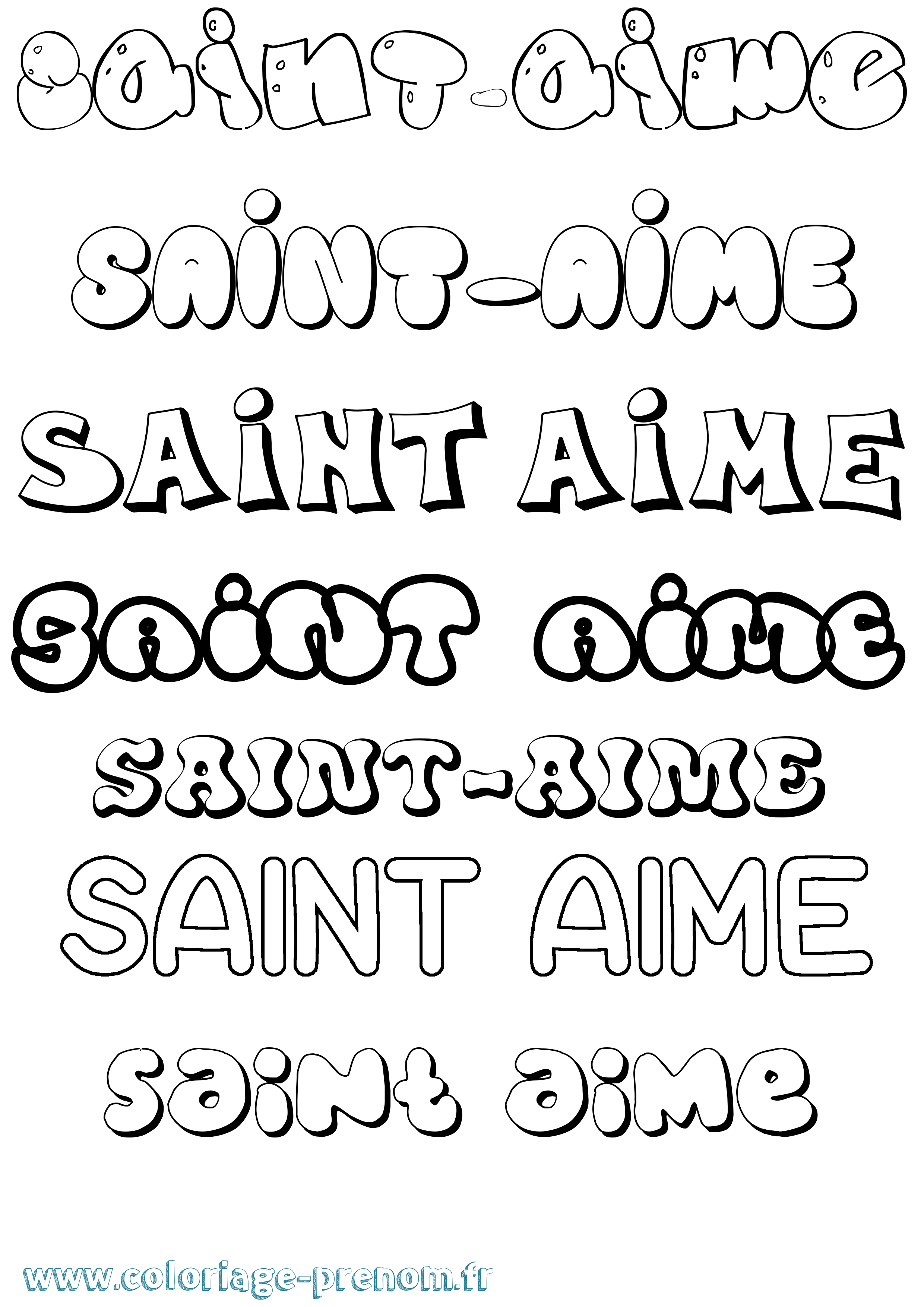 Coloriage prénom Saint-Aime Bubble