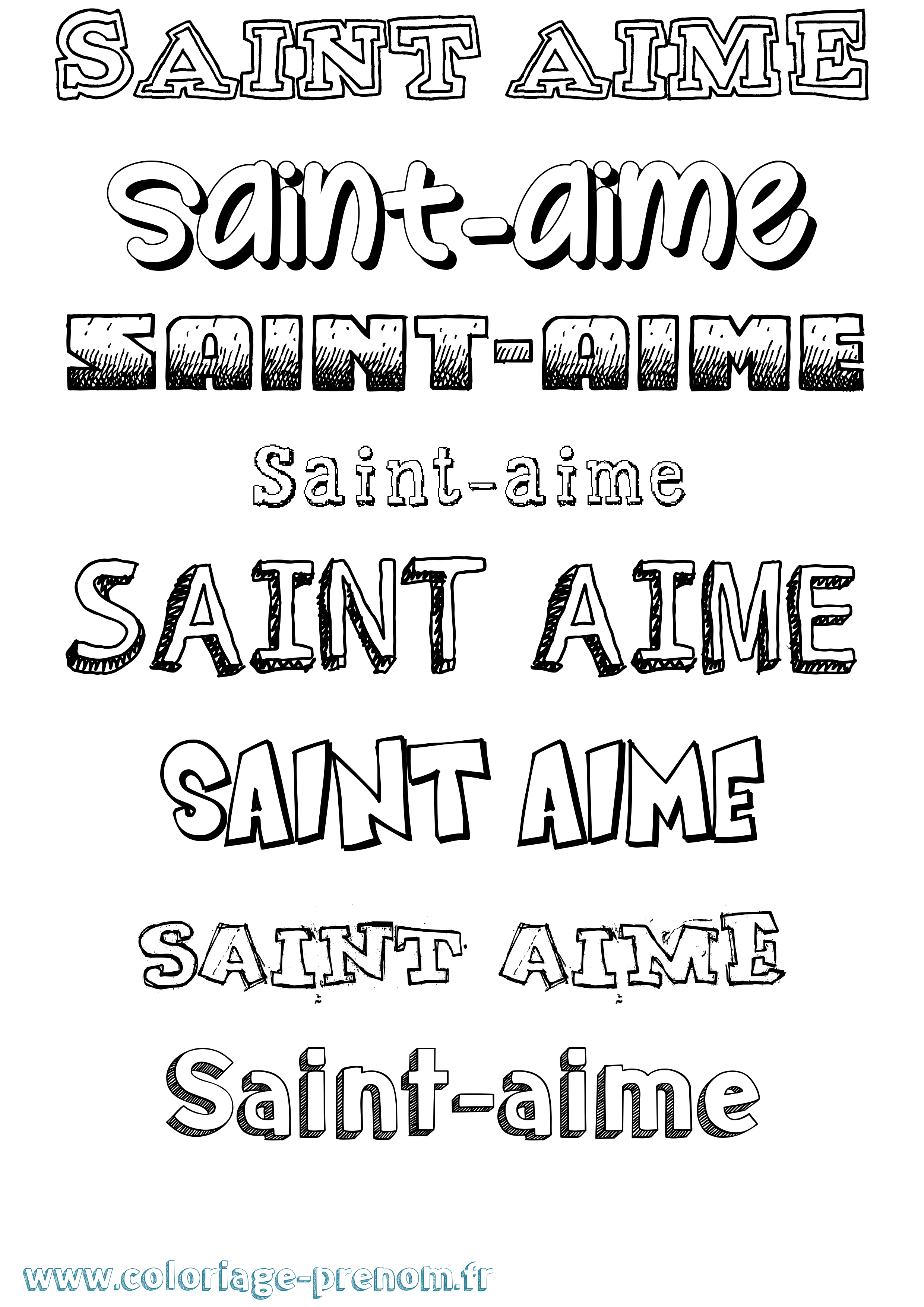 Coloriage prénom Saint-Aime Dessiné